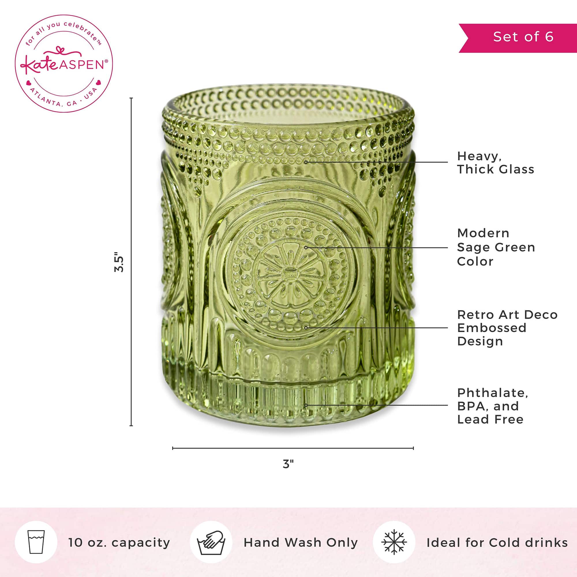 Kate Aspen® 10oz. Retro Arch Floral Drinking Glasses, 6ct.