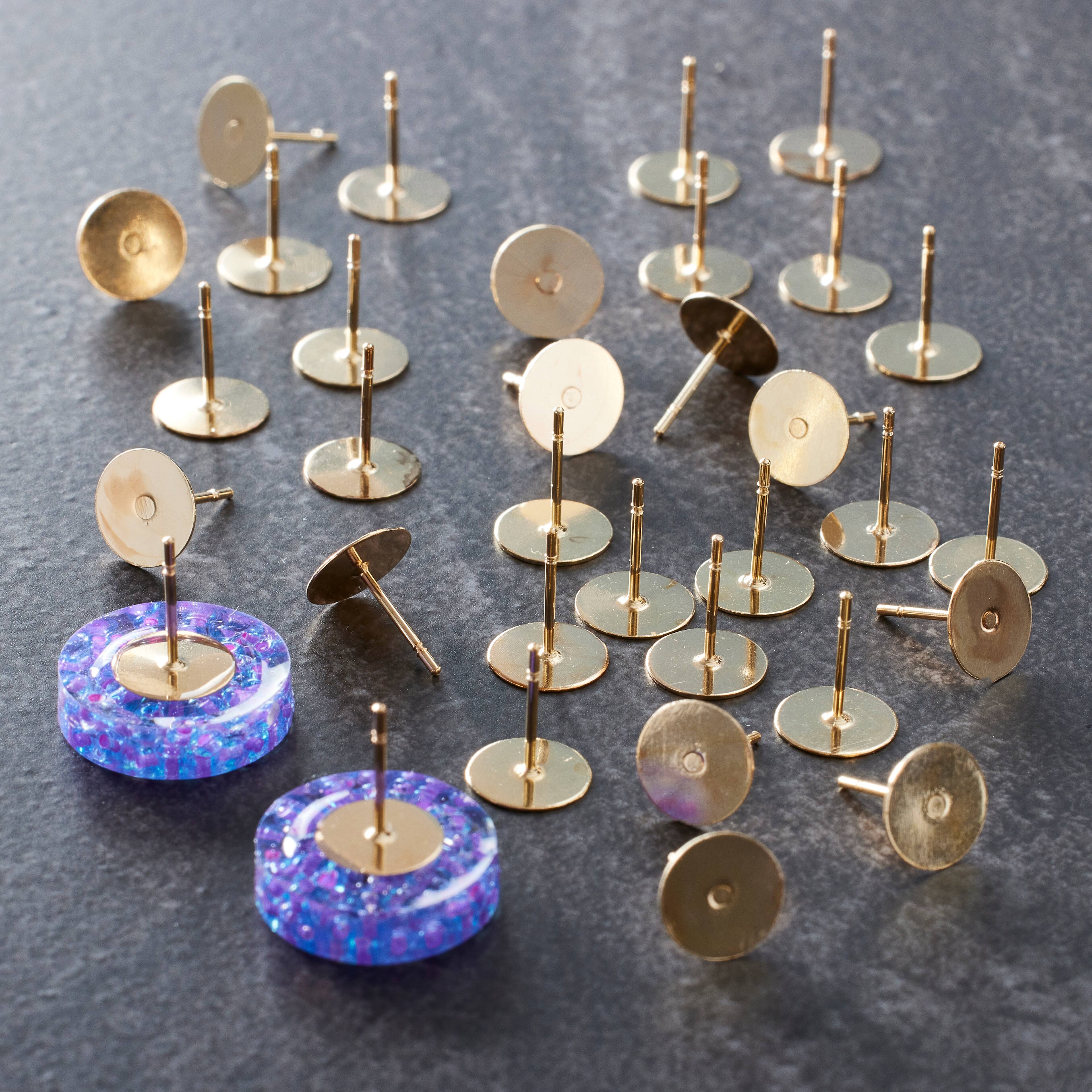 12 Pack: Gold Flat Earring Posts by Bead Landing&#x2122;