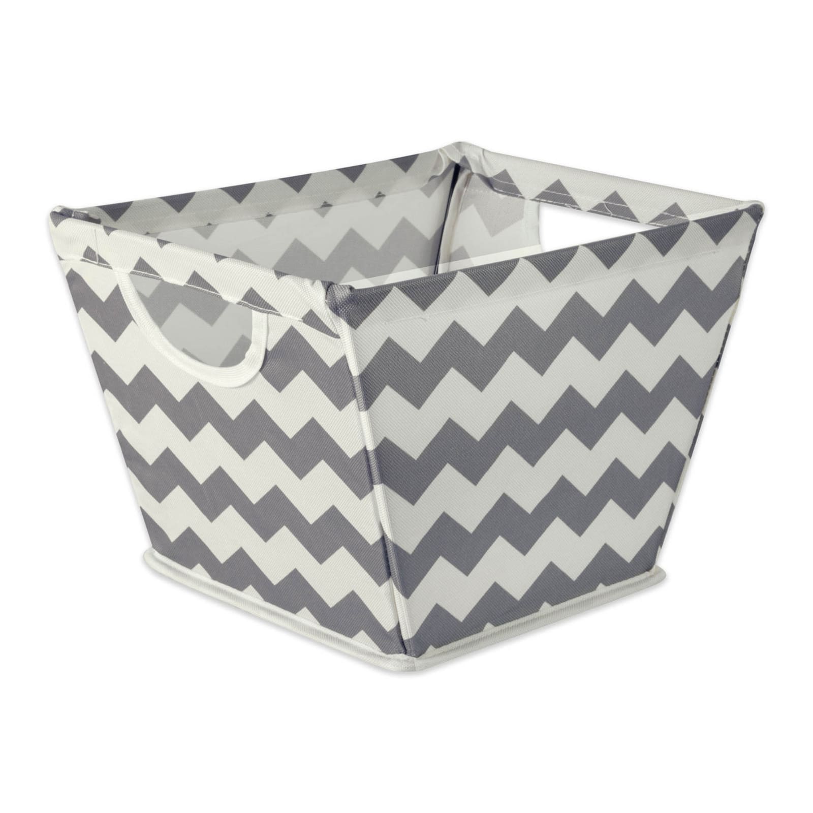 DII® Small Gray Chevron Trapezoid Fabric Bin