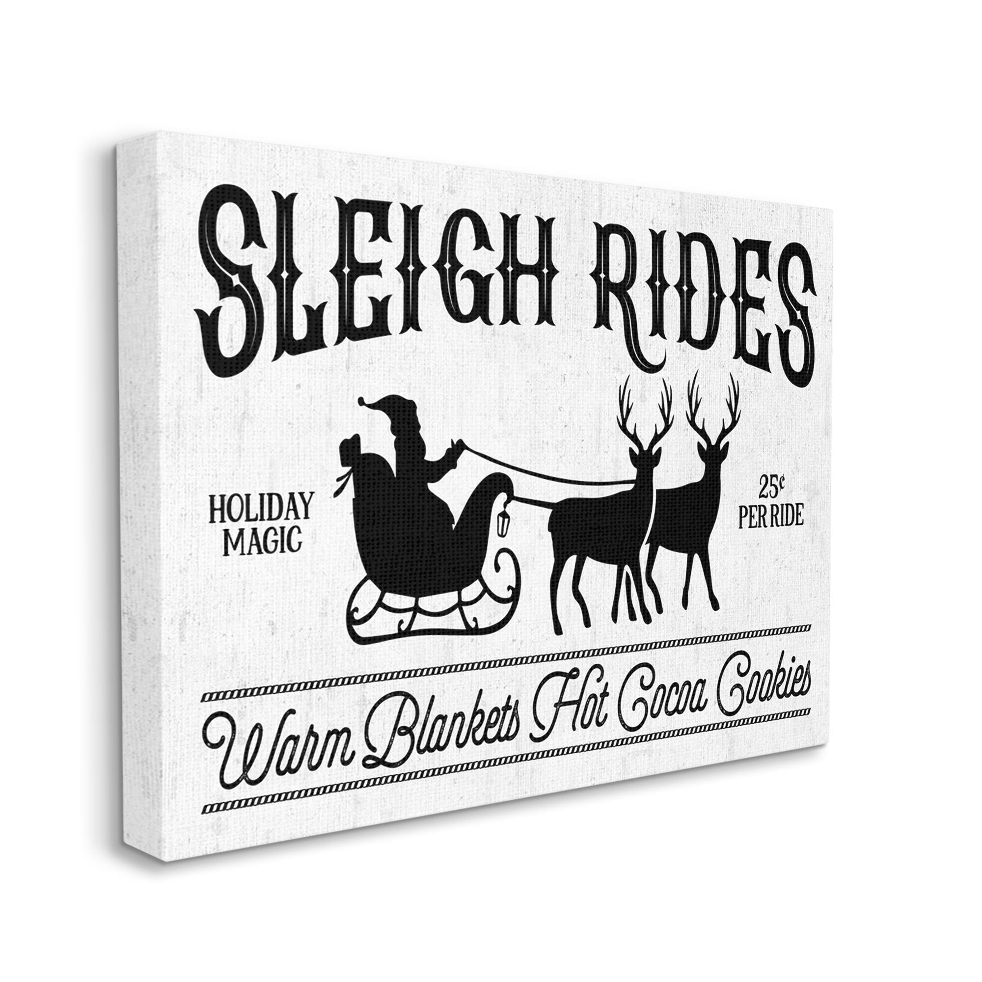 Stupell Industries Sleigh Rides Vintage Santa Claus Canvas Wall Art