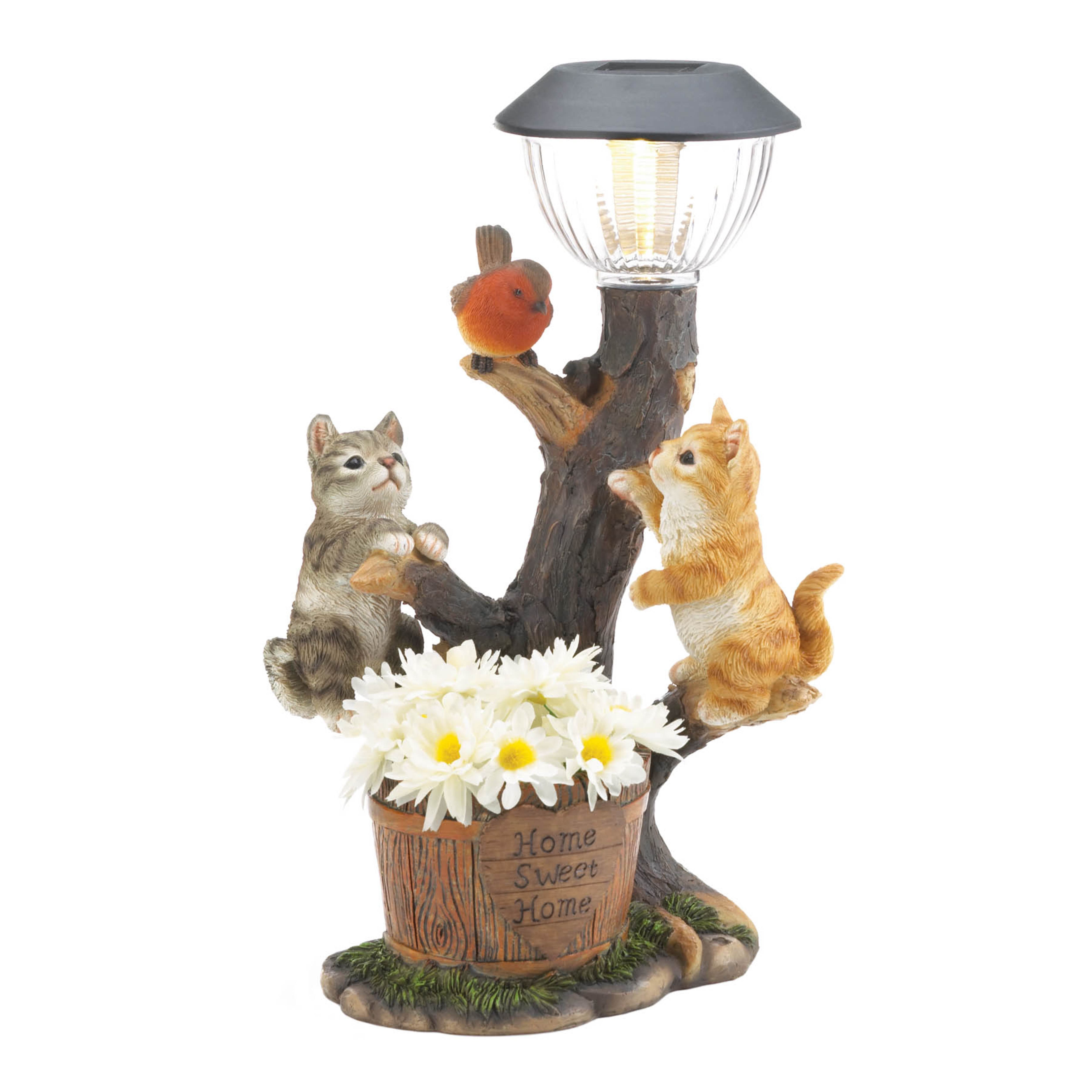 14&#x22; Climbing Cats Solar Light