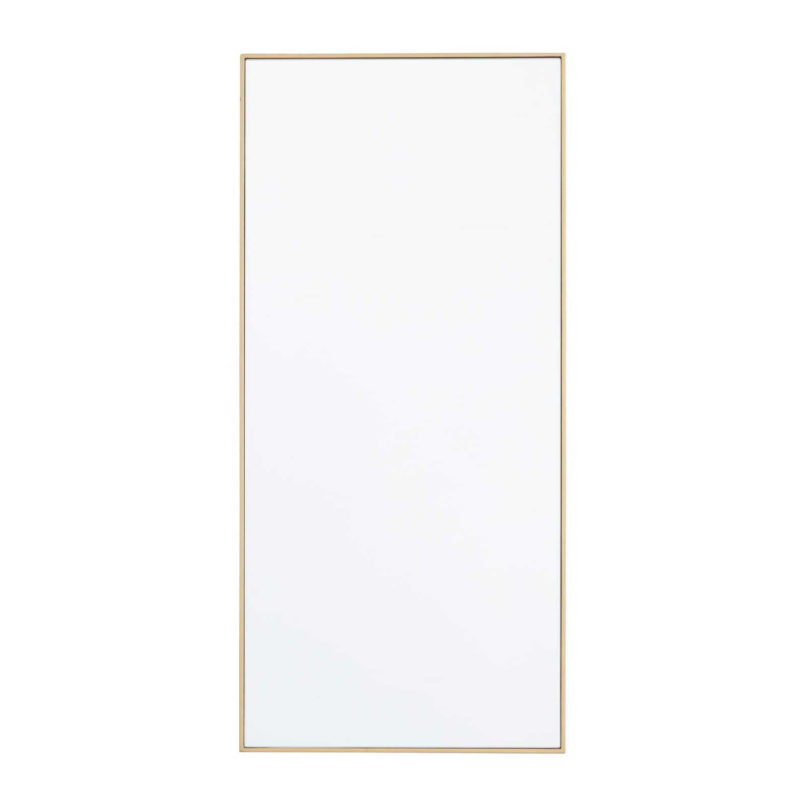 Gold Contemporary Wall Mirror, 14&#x22; x 1&#x22; x 30&#x22;