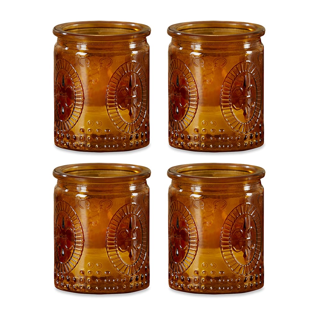 Kate Aspen® Vintage Amber Glass Tea Light Holder, 4ct.