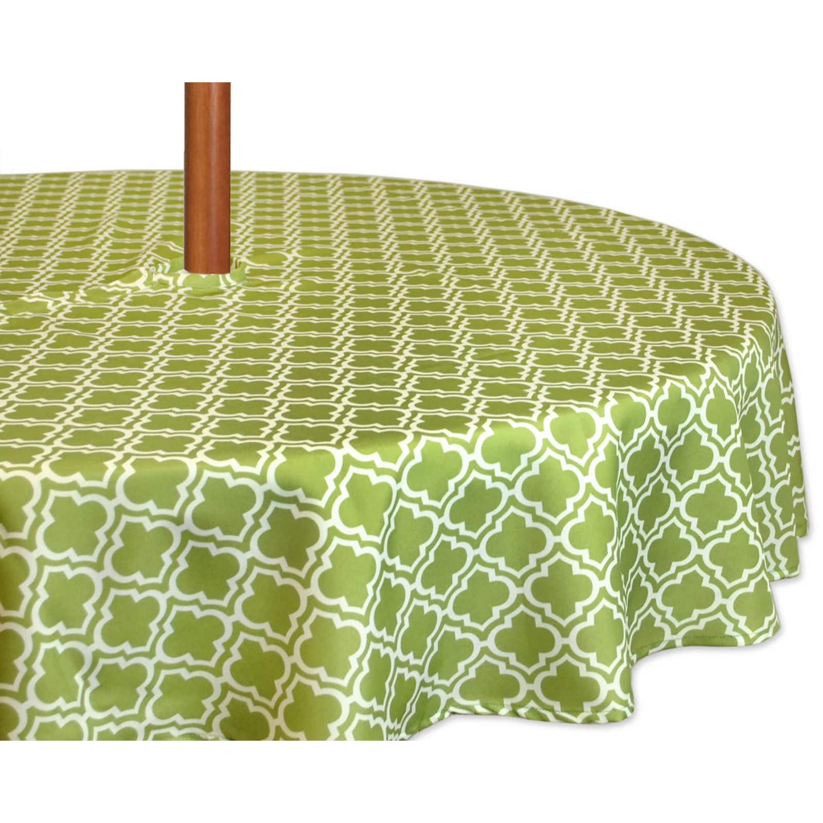 DII&#xAE; 60&#x22; Round Green Lattice Outdoor Tablecloth with Zipper