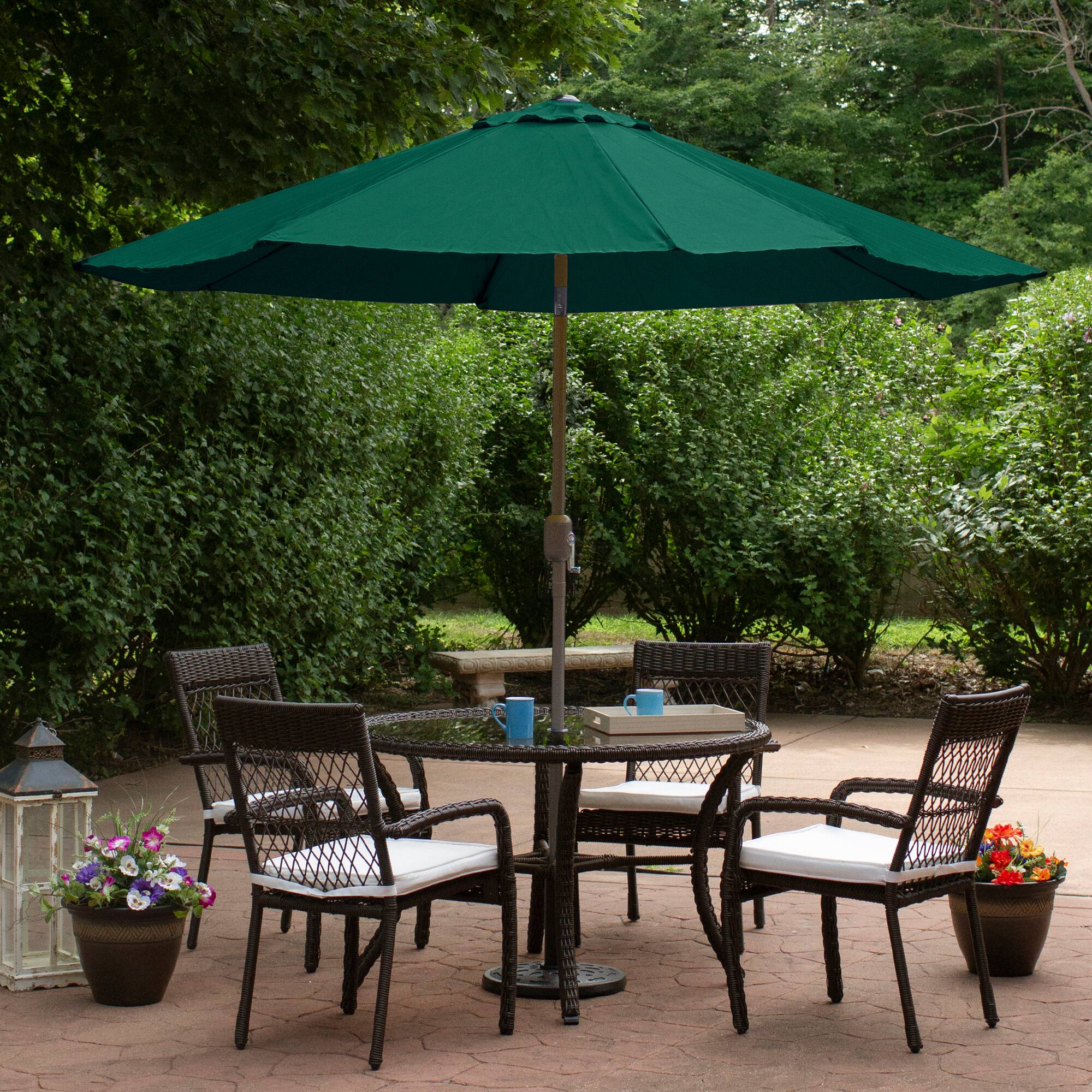 9ft. Outdoor Patio Market Umbrella with Hand Crank &#x26; Tilt