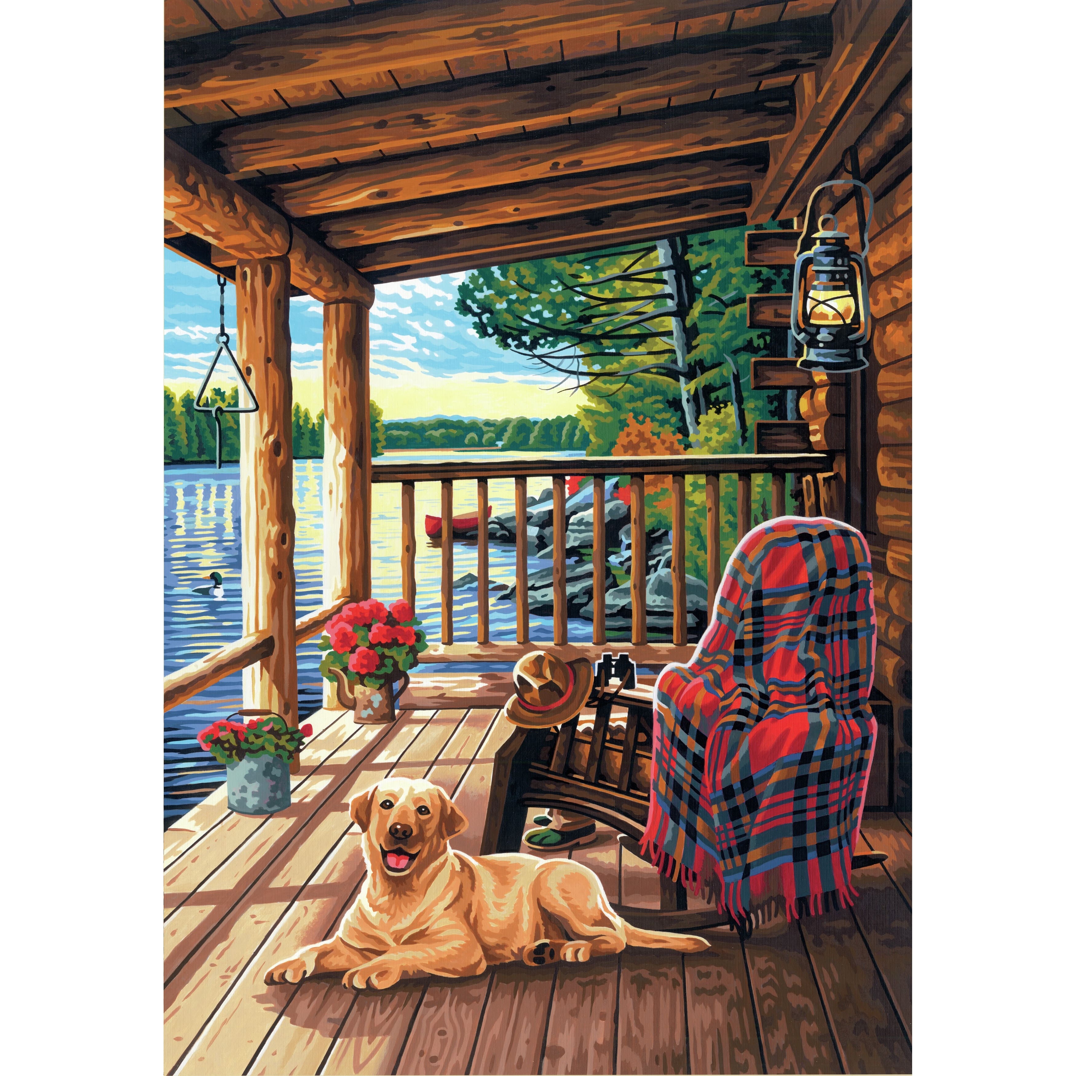 Dimensions&#xAE; PaintWorks&#x2122; Log Cabin Porch Paint-by-Number Kit