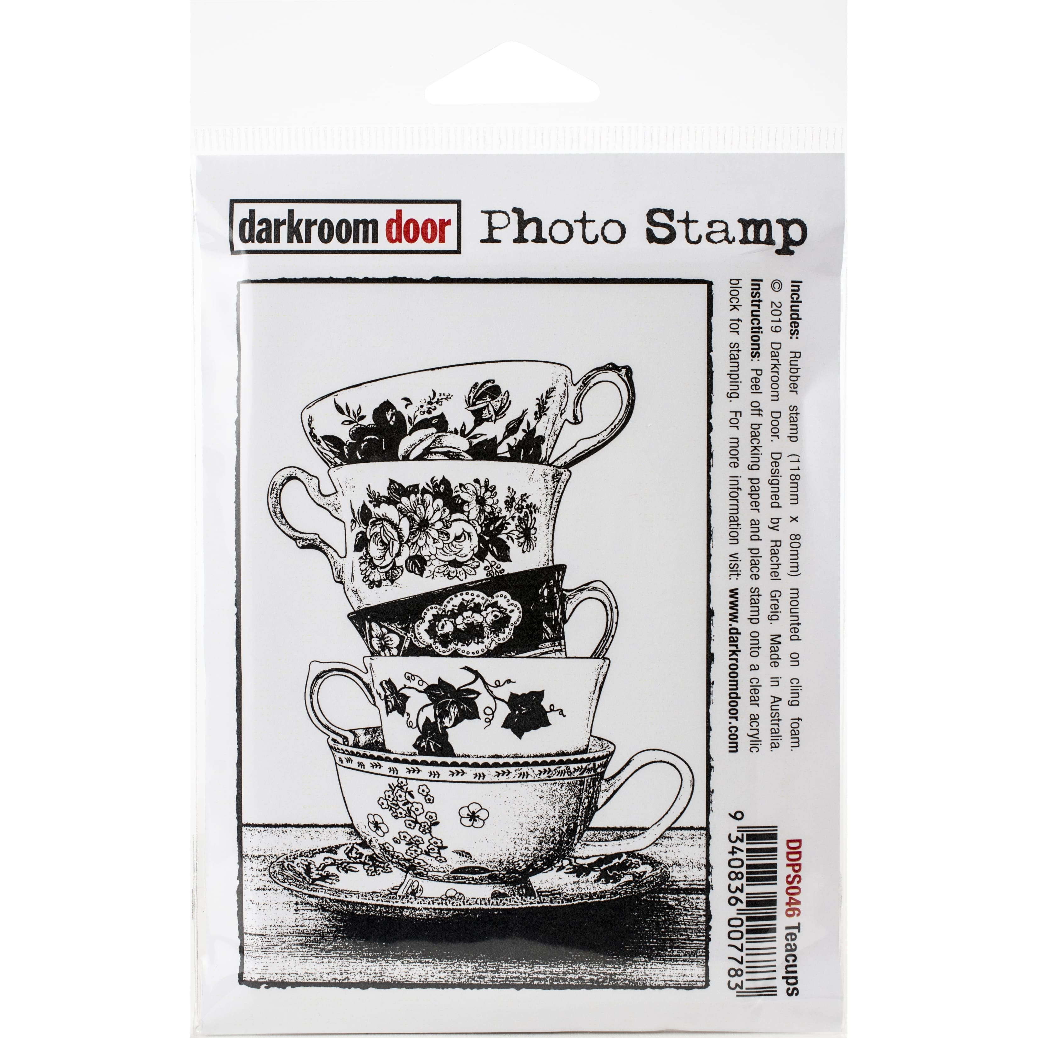 Darkroom Door Photo Stamp Teacups Rubber Cling Stamp