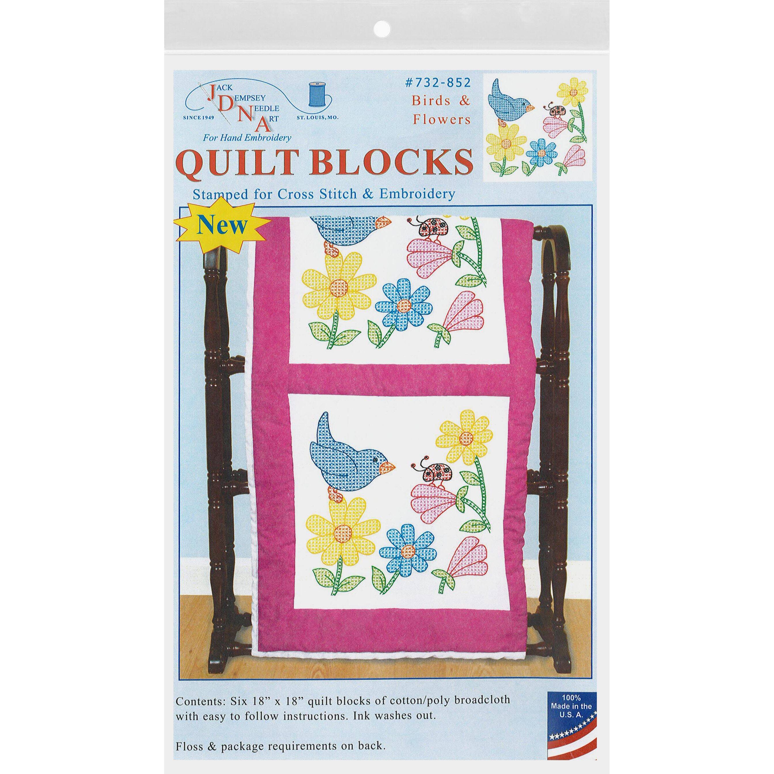 Jack Dempsey Stamped For Embroidery & Cross Stitch Birds & Flowers