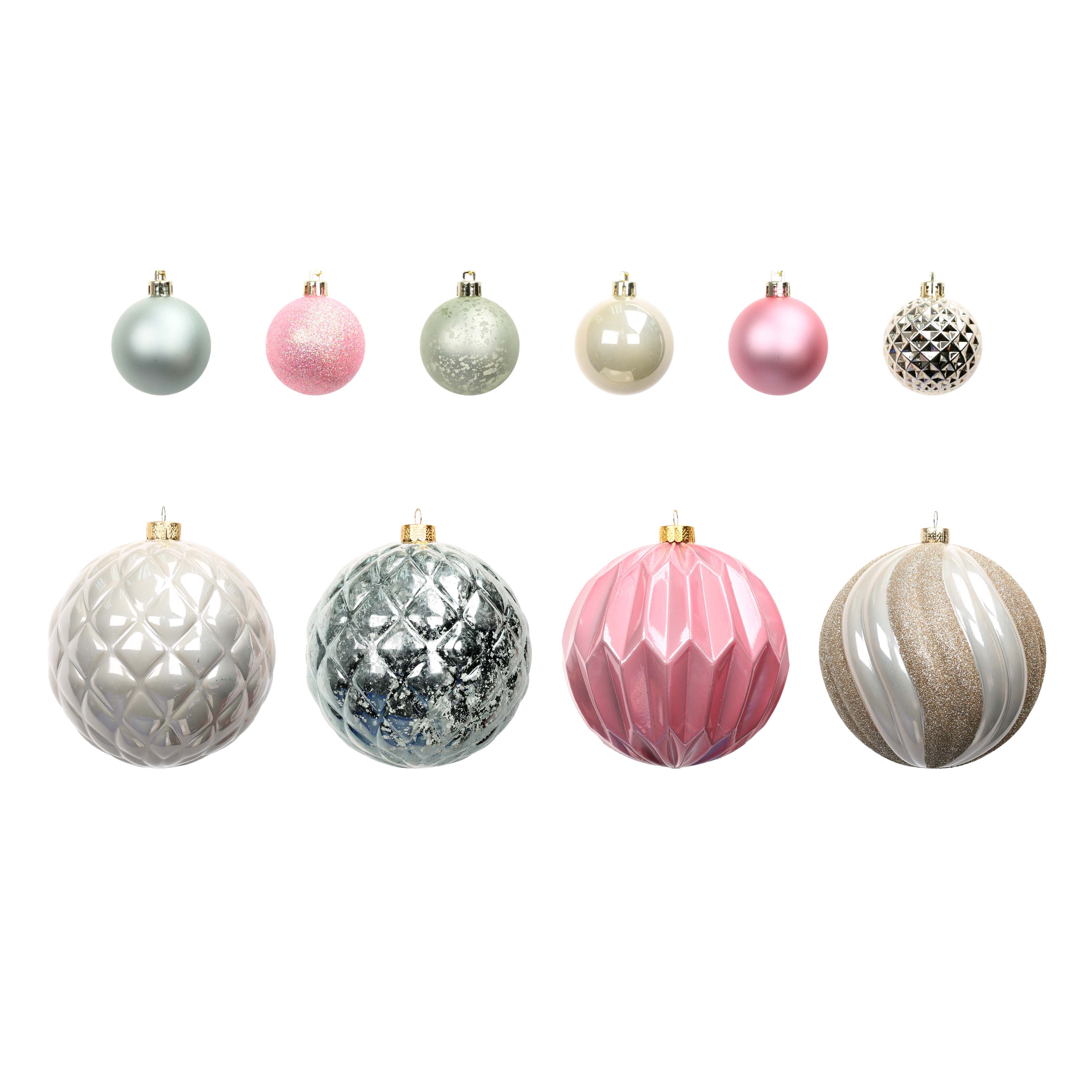 44 Pack Pink, Champagne &#x26; Cream Shatterproof Ball Ornaments by Ashland&#xAE;