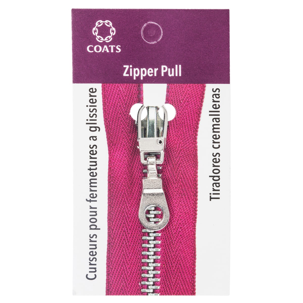Coats & Clark Silver Pop Top Zipper Pull