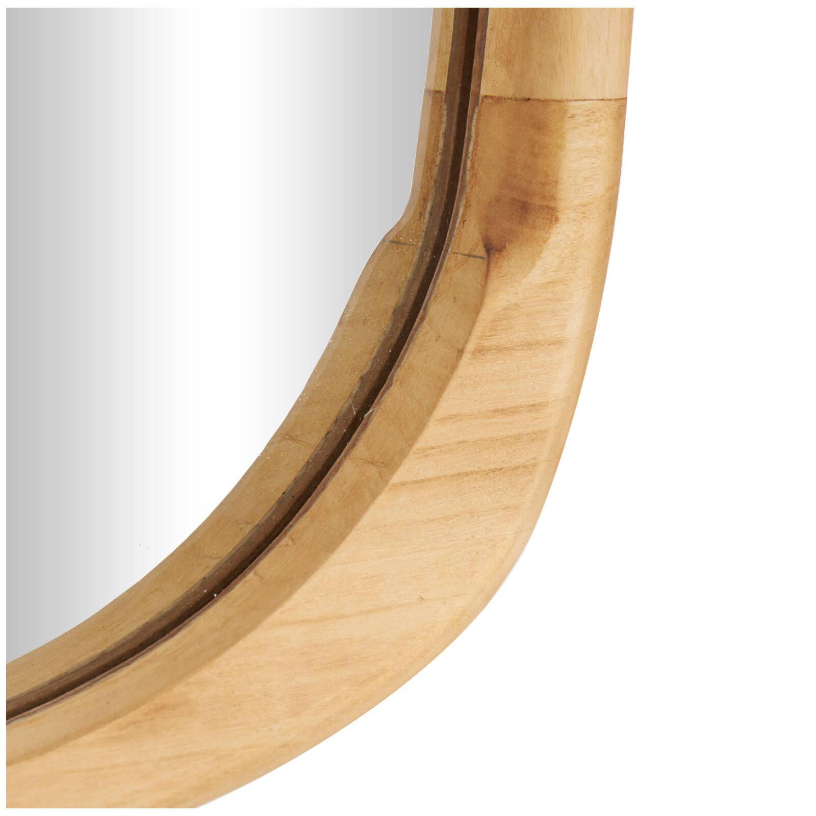 42" Brown Wood Oval Wall Mirror