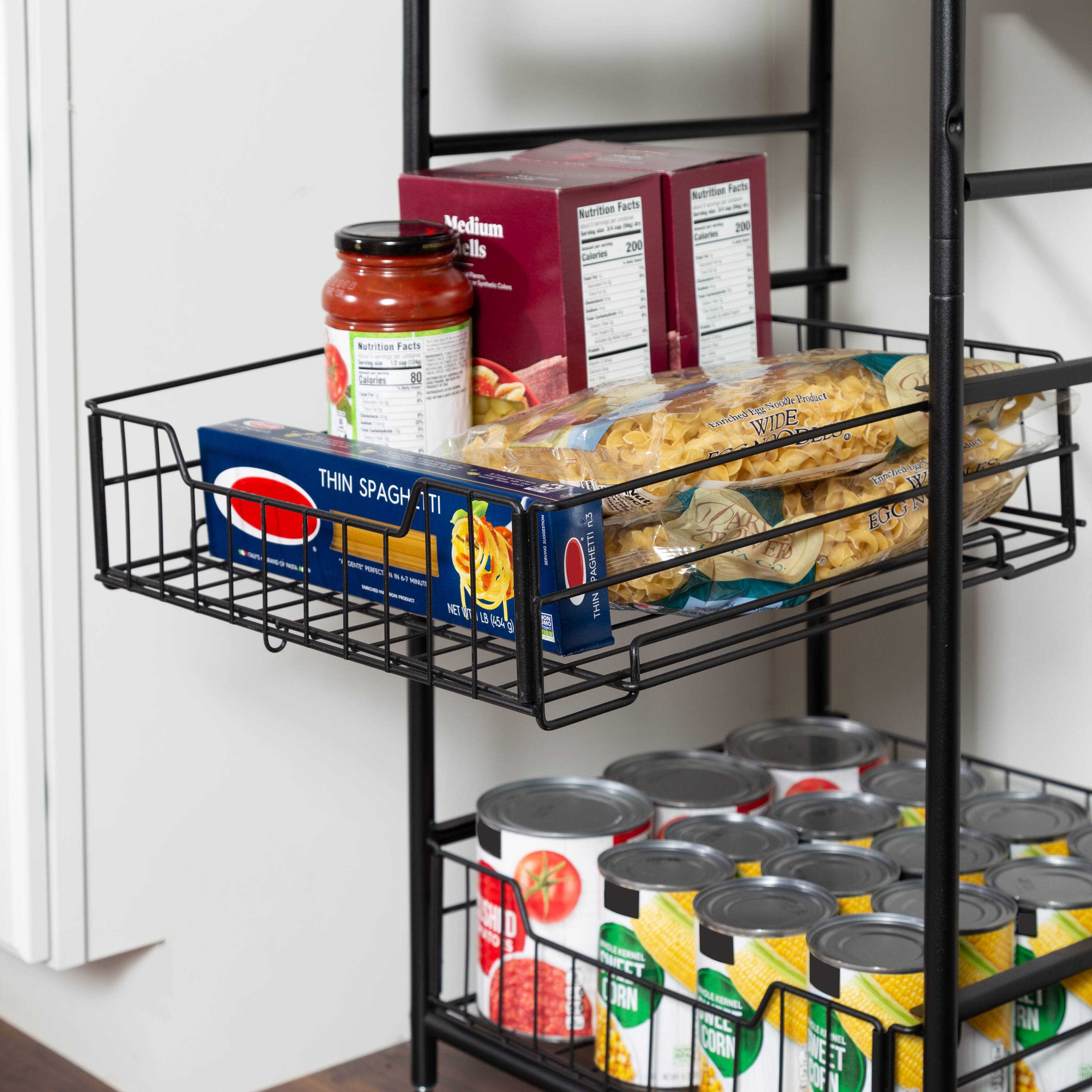 Honey Can Do Black 4-Tier Rolling Cart