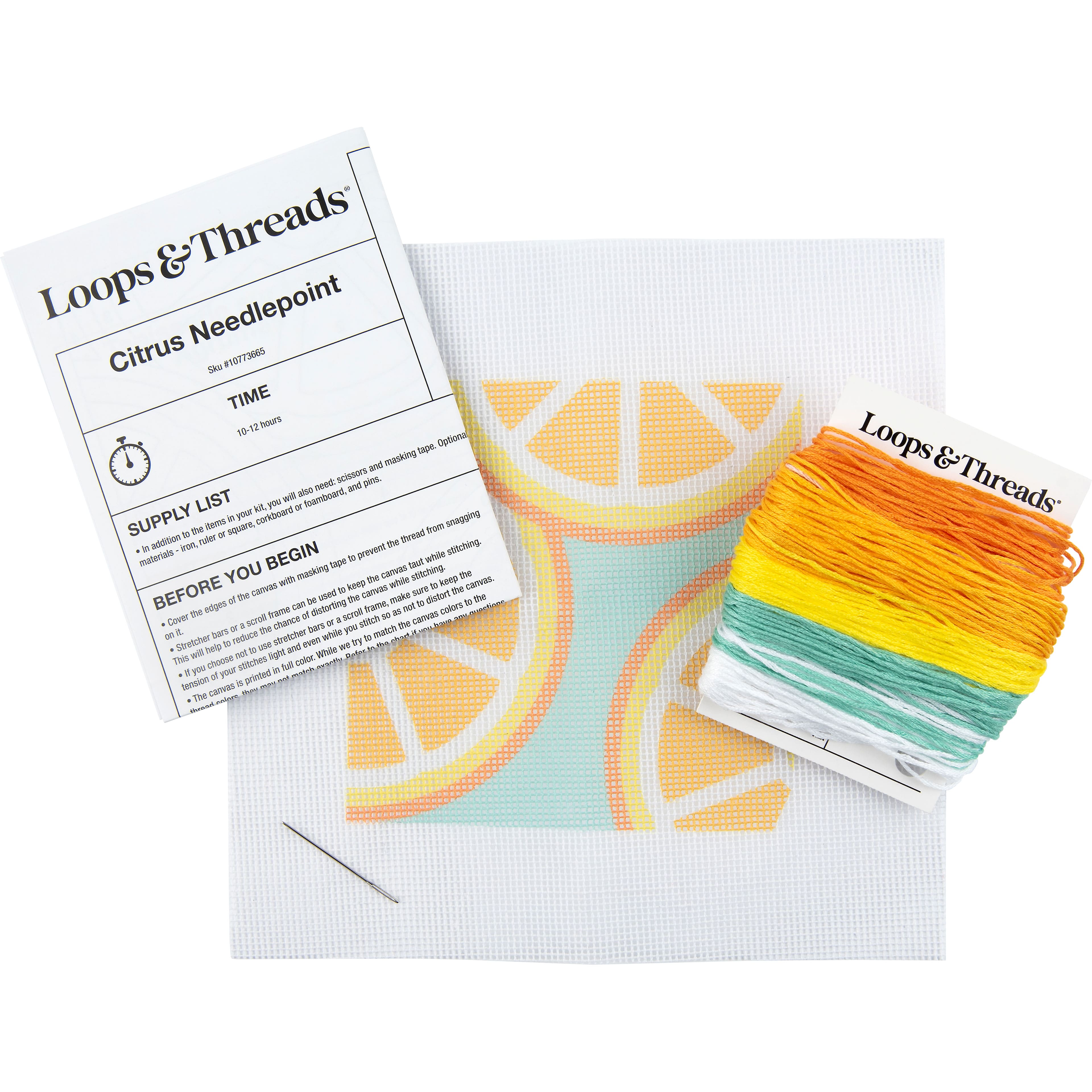 5&#x22; x 5&#x22; Citrus Needlepoint Kit by Loops &#x26; Threads&#xAE;
