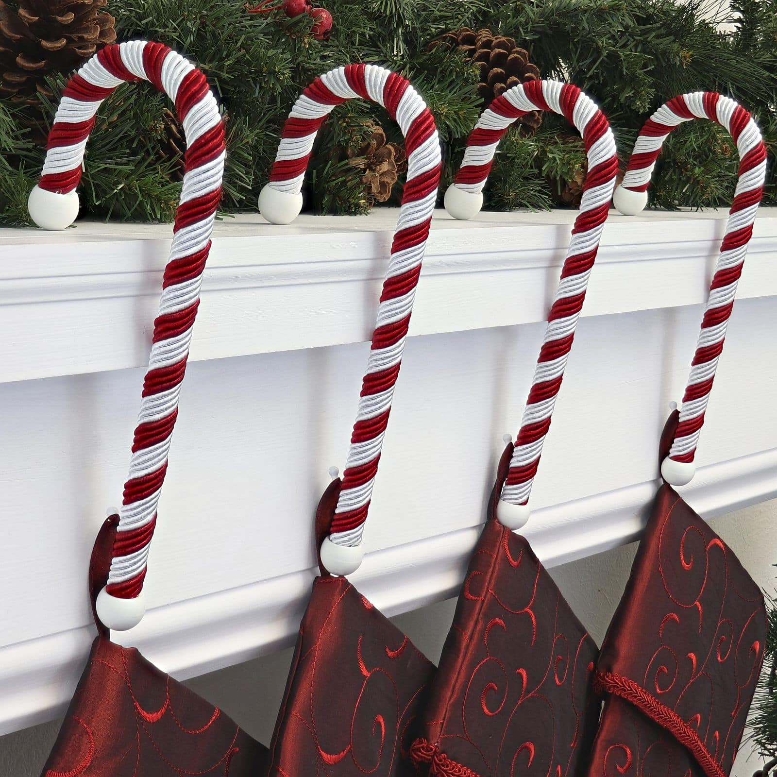 Haute Decor Candy Cane Stocking Holder, 4ct.