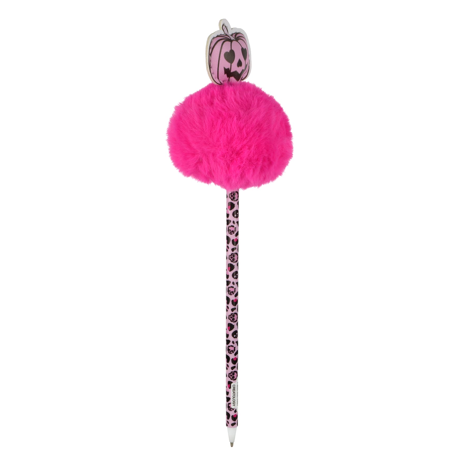 8&#x22; Pink Jack-o&#x27;-Lantern Pom Pom Pen by Creatology&#x2122;