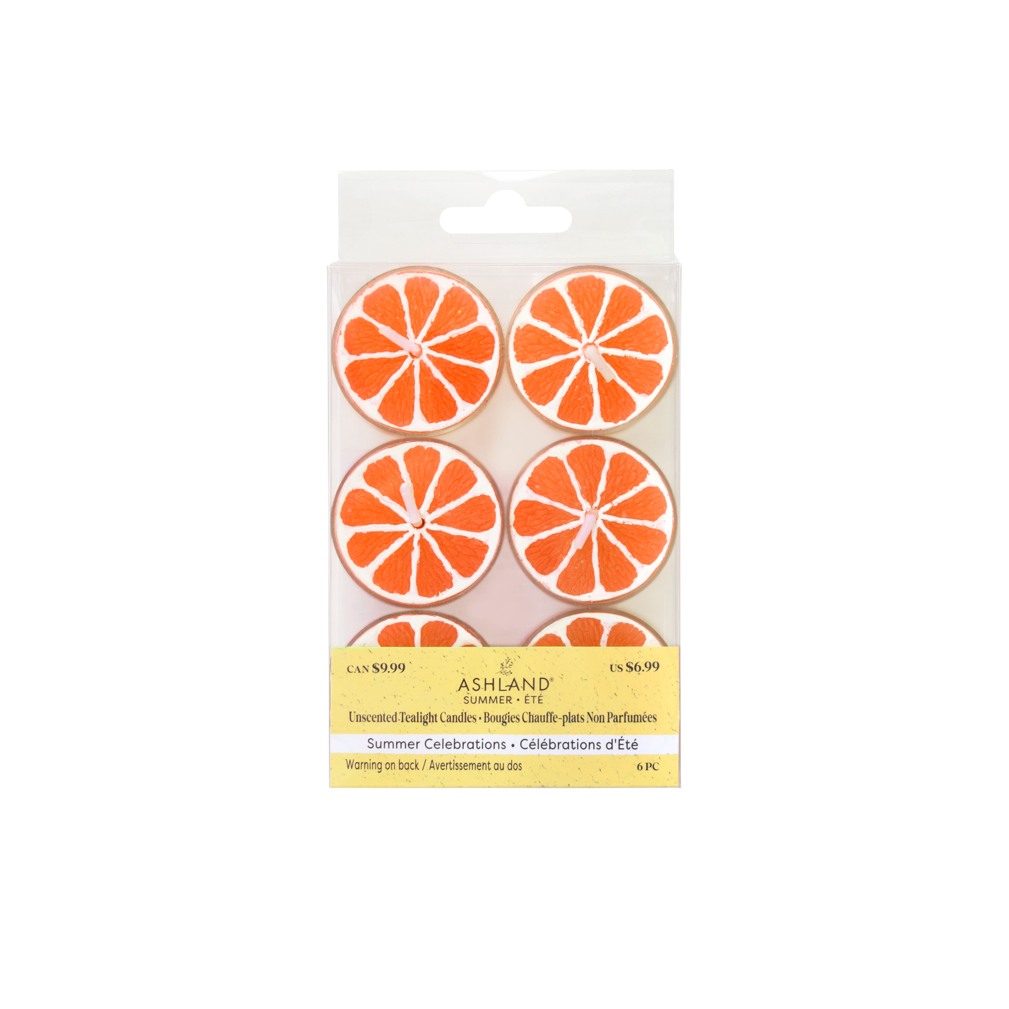 Orange Lemon Unscented Tealight Candles, 6ct. by Ashland&#xAE;