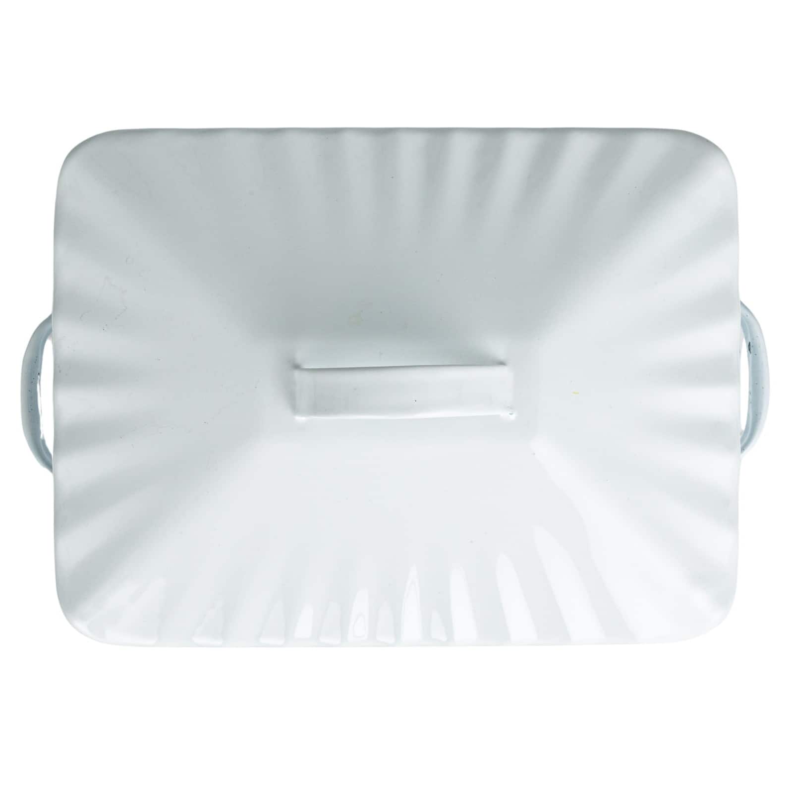 Hello Honey® 13.5" White Chic Farmhouse Enameled Bread Box