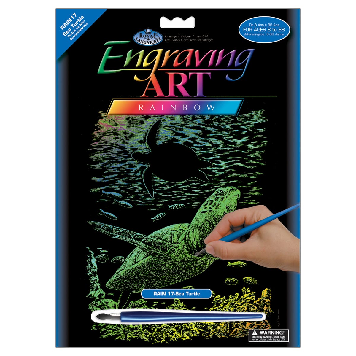 Royal &#x26; Langnickel&#xAE; Engraving Art&#x2122; Sea Turtle Rainbow Foil Kit