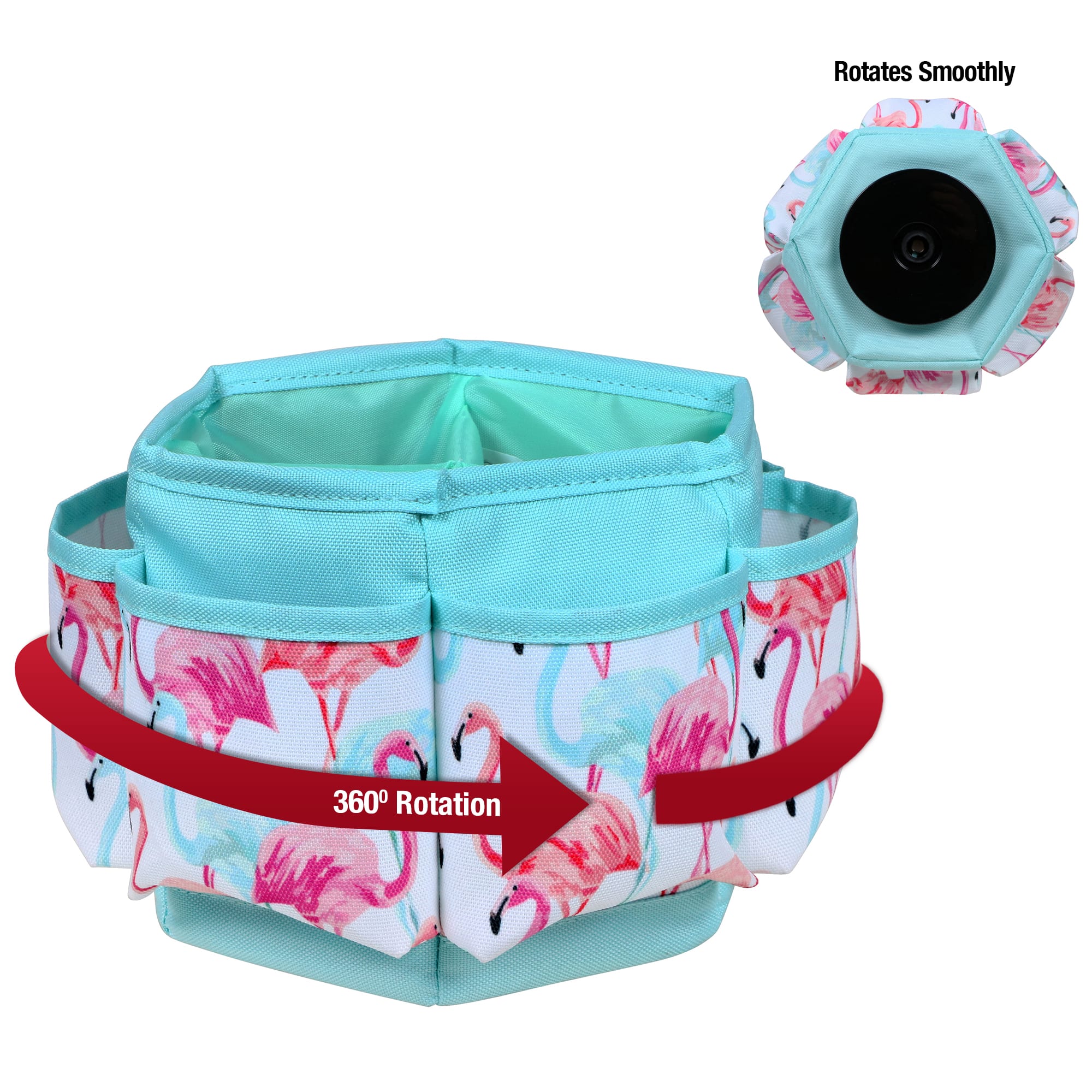 SINGER® Flamingo Print Sewing Spinning Tabletop Organizer