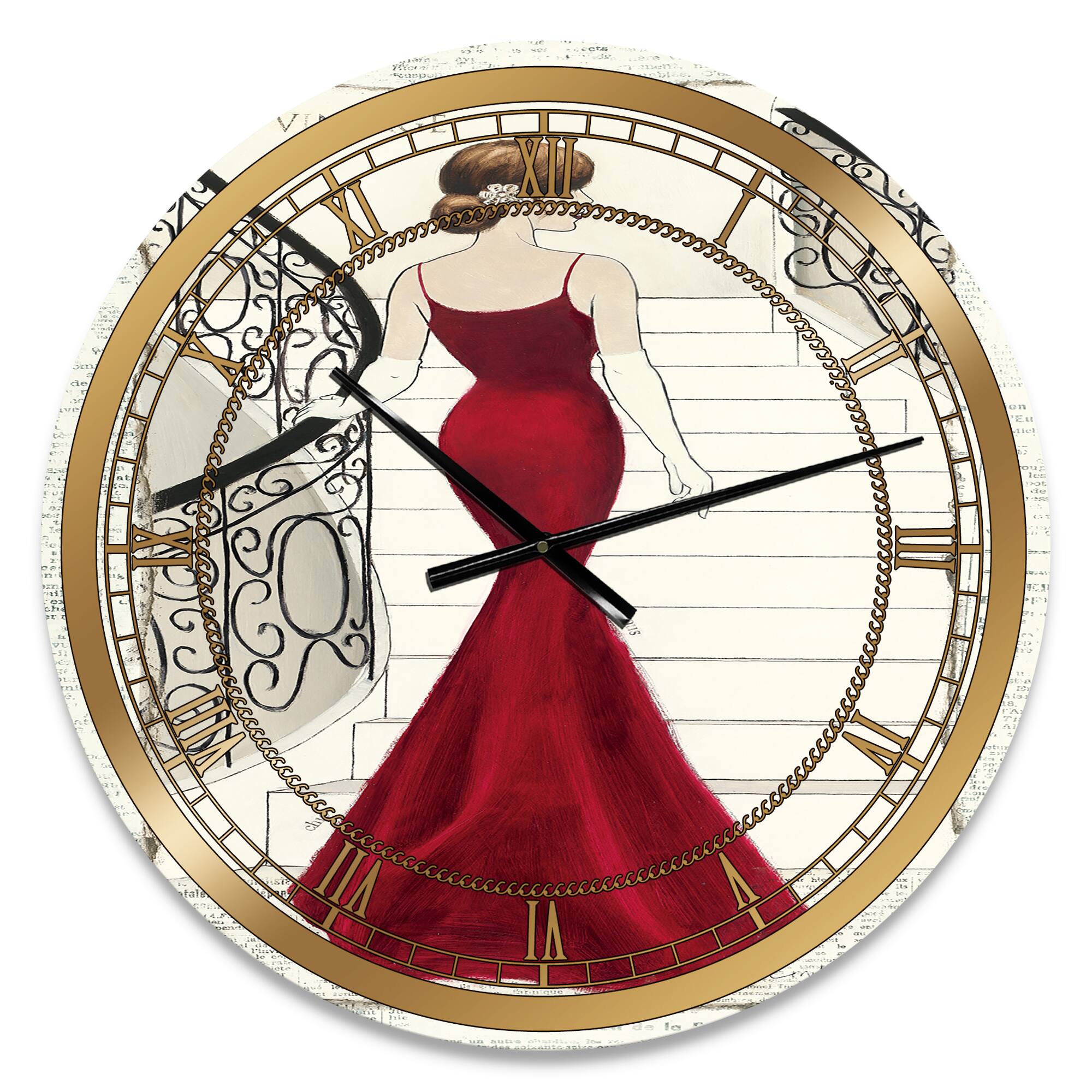 Designart 'Elegance Glam Paris Diva Iii Glam Wall Clock