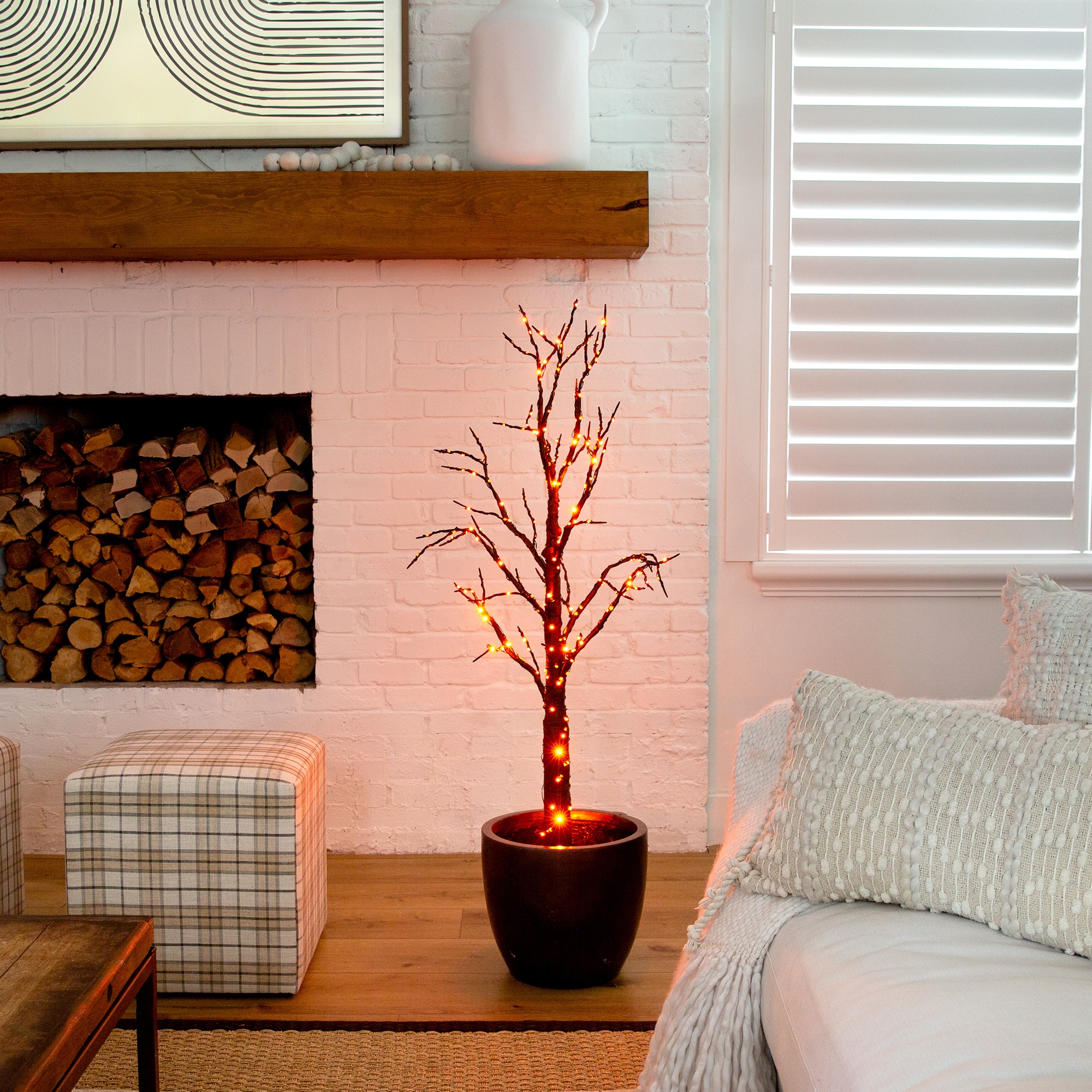 4ft. Pre-Lit LED Black Twig Artificial Halloween Tree