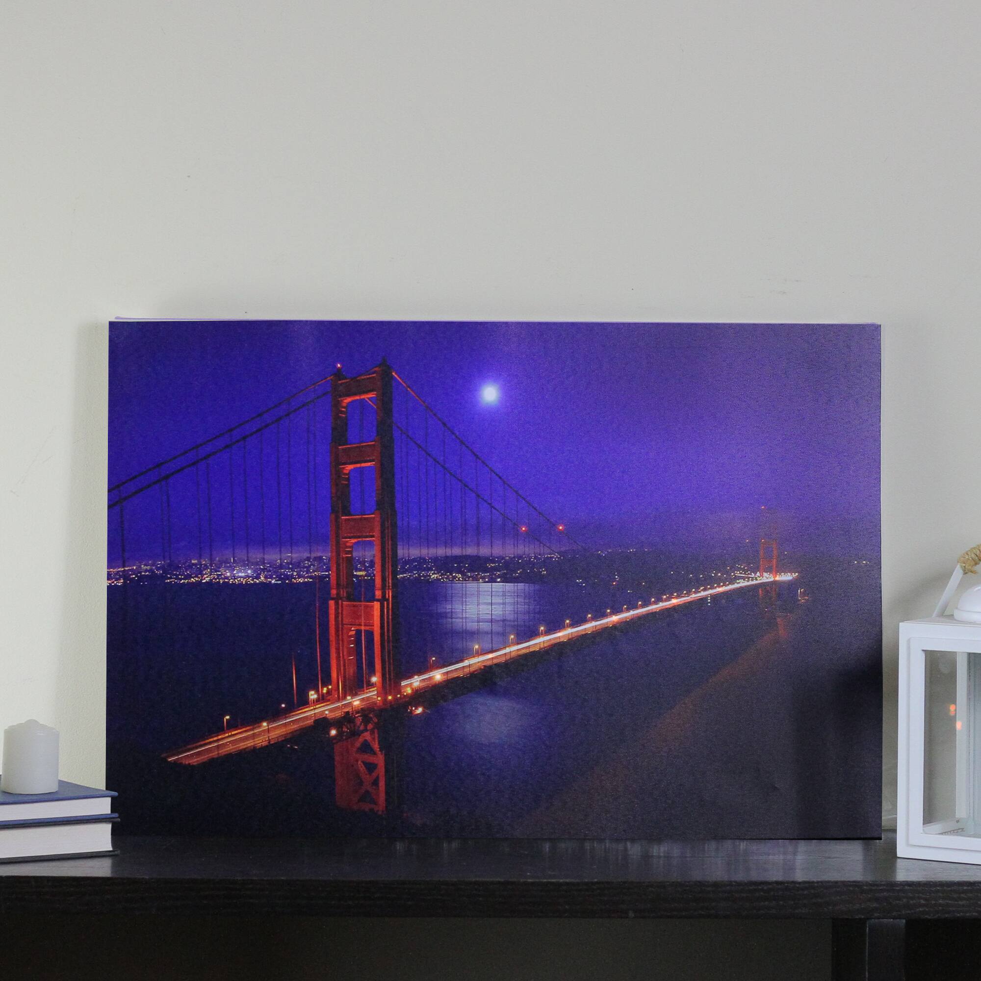 LED Lighted San Francisco Golden Gate Bridge Canvas Wall Art