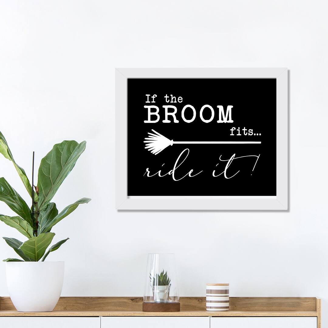 Broom Fits White Framed Print Wall Art