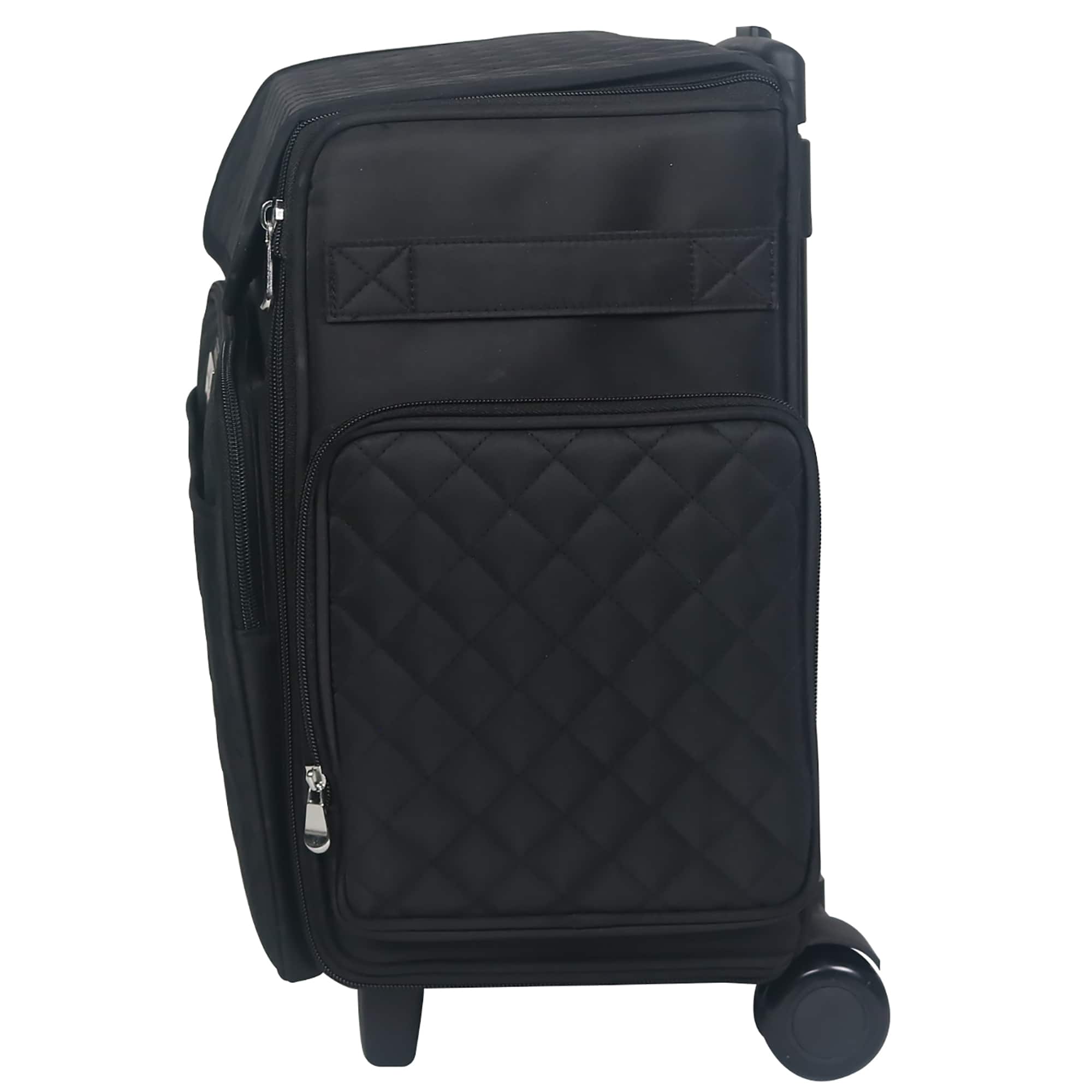 Everything Mary Black Quilted Rolling Scrapbook Storage Tote