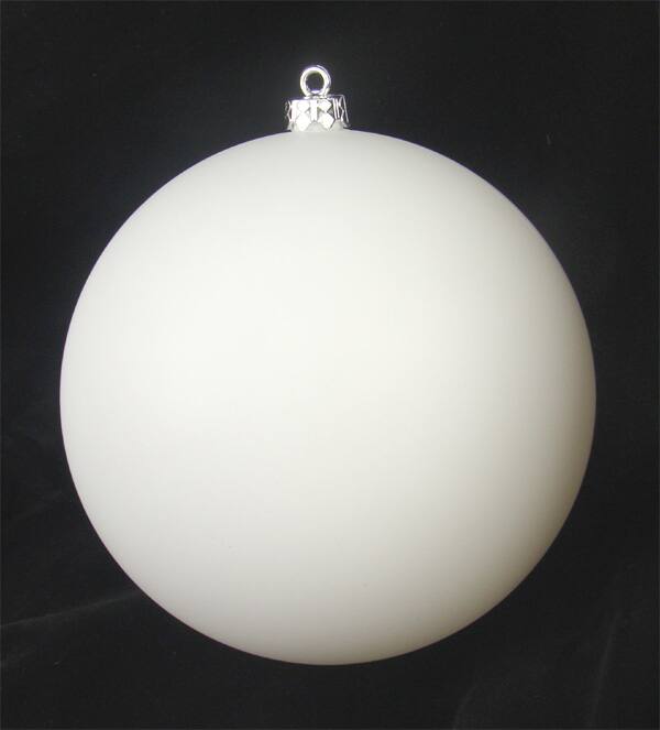 6&#x22; Winter White Matte Shatterproof Ball Ornament