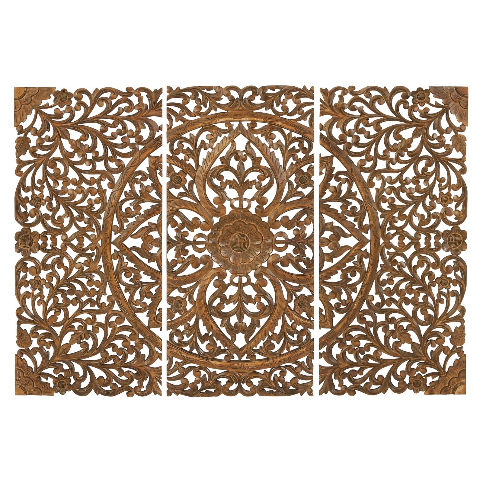48&#x22; Brown Wood Traditional Wall Decor, 3ct.