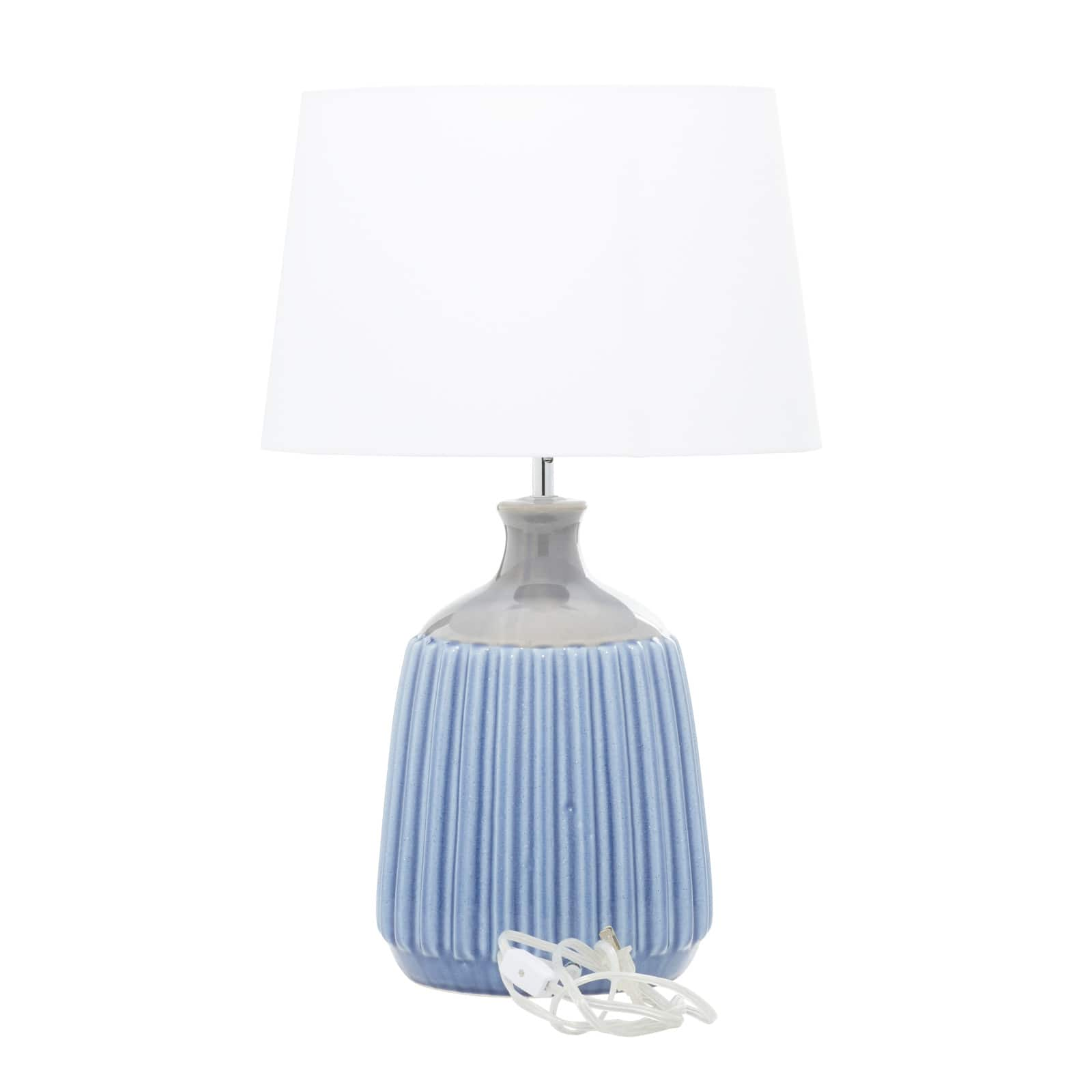 24&#x22; Blue Ceramic Coastal Table Lamp