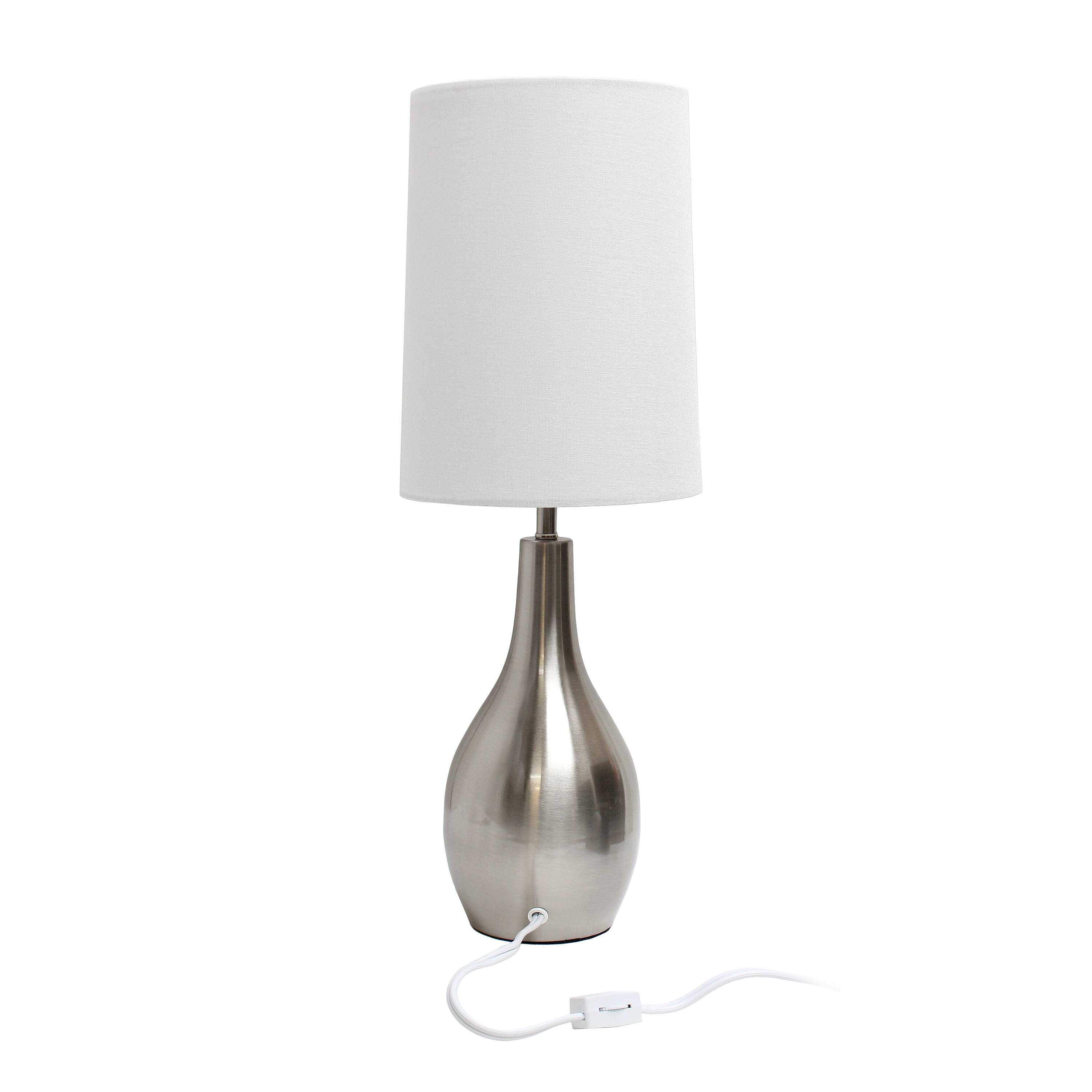 Simple Designs 19.5&#x22; Tear Drop Table Lamp with Fabric Drum Shade