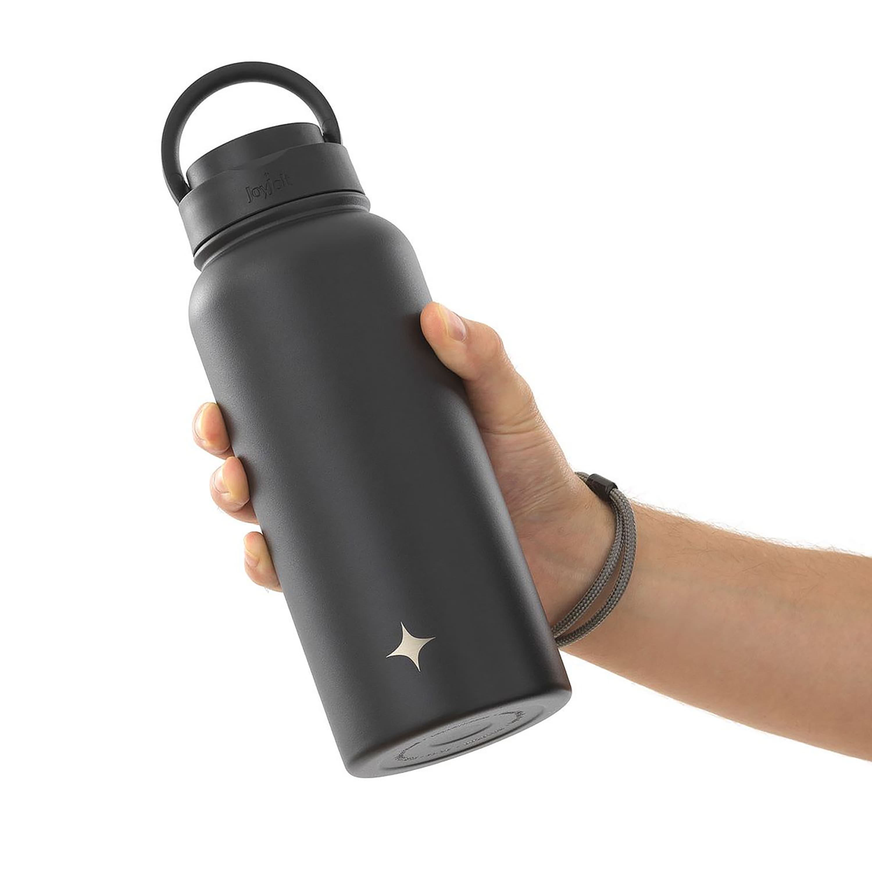 JoyJolt® 32oz. Vacuum Insulated Water Bottle With Flip Lid & Sport Straw Lid