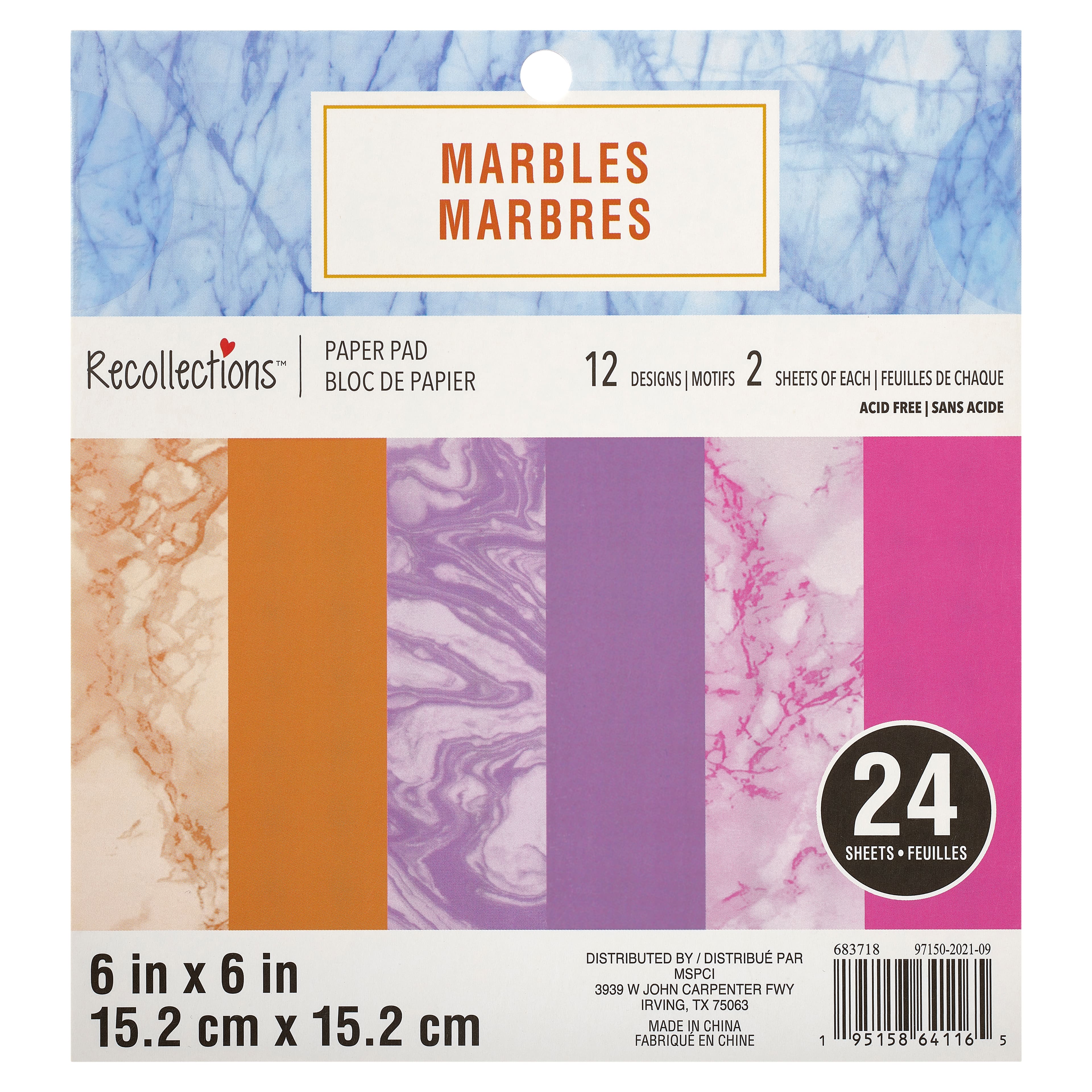 12 Pack: Marbles Paper Pad by Recollections™