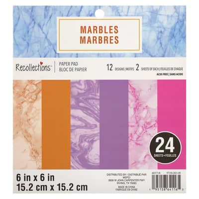 REC PPR PAD 6X6 MARBLES 24SH