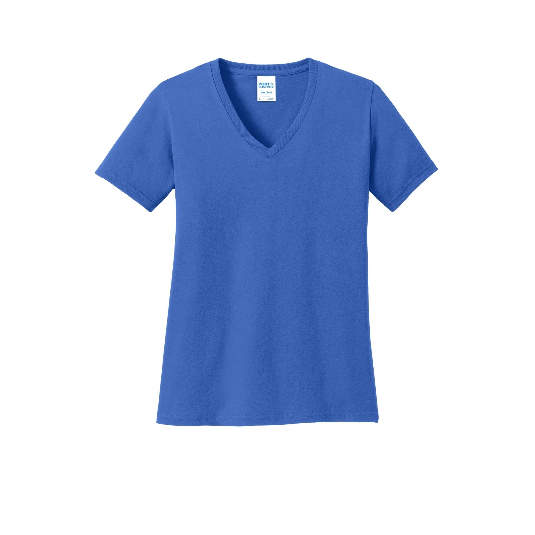 Port & Company® Brights Core Cotton V-Neck Ladies T-Shirt