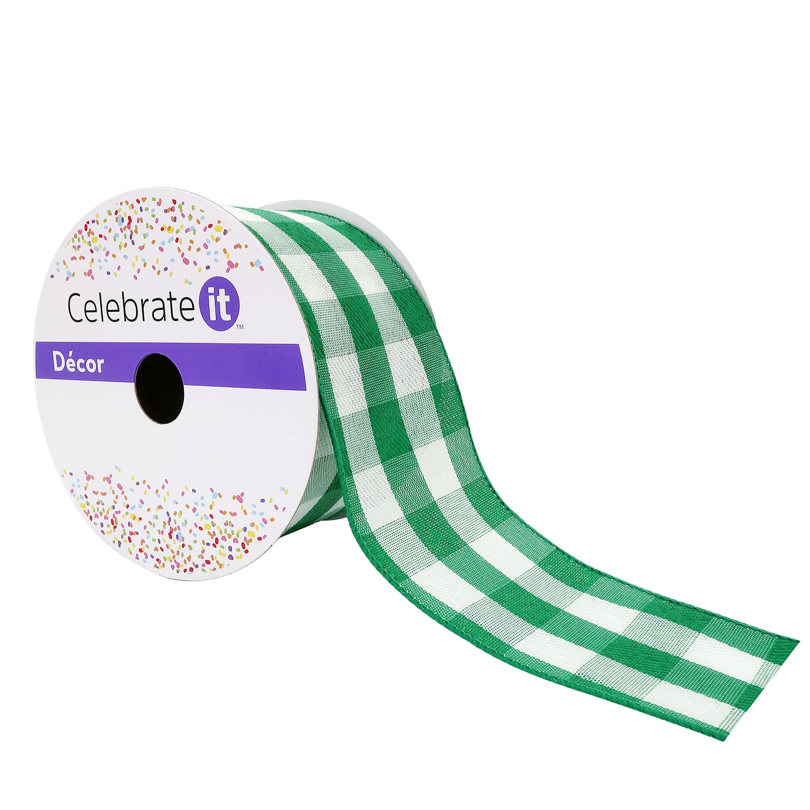 12 Pack: 2.5" x 8.3yd. Wired Gingham Ribbon by Celebrate It™
