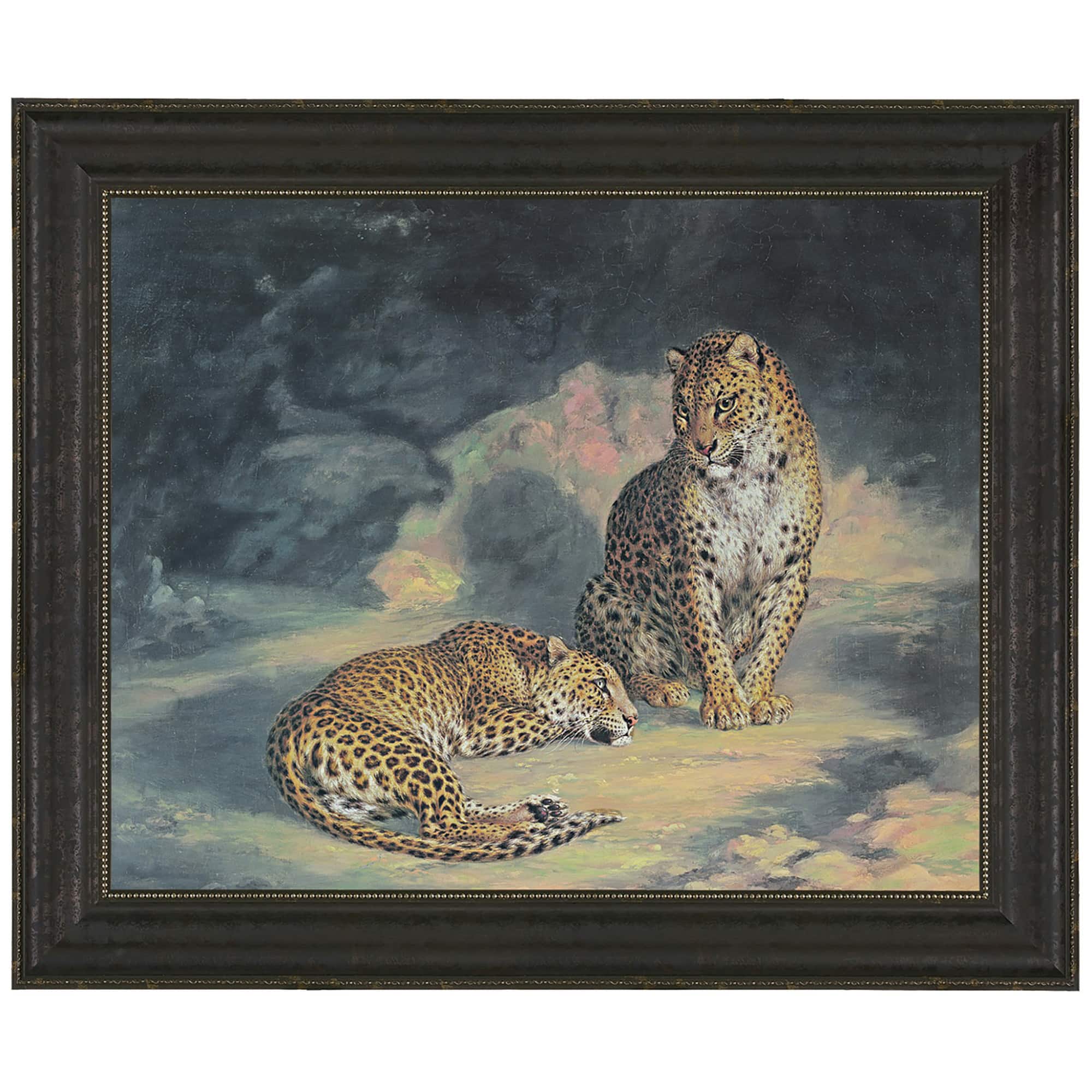 Design Toscano A Pair of Leopards 1845 Canvas Replica Painting Wall D&#xE9;cor