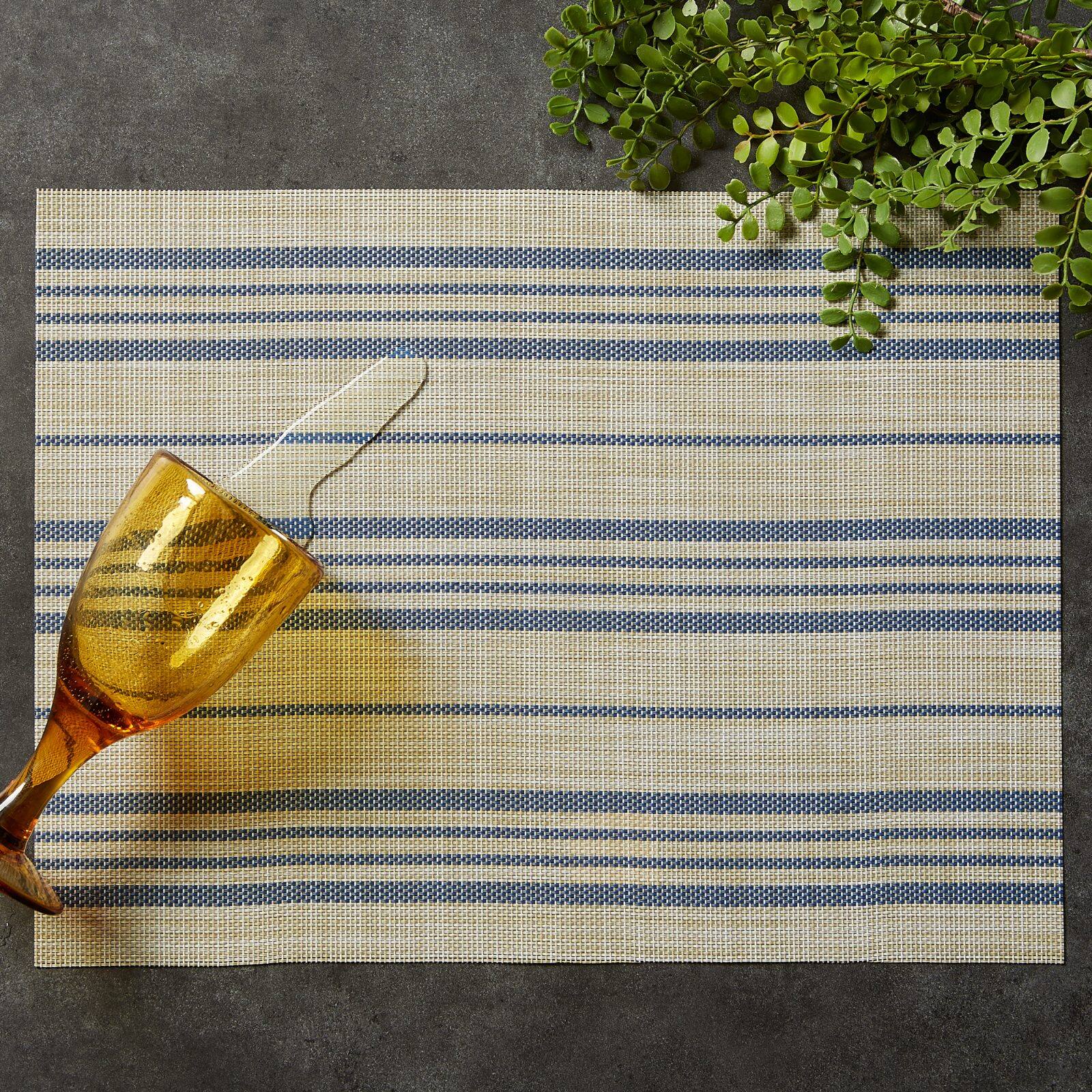 DII® French Blue Striped Farmhouse Woven Placemat Set, 6ct.