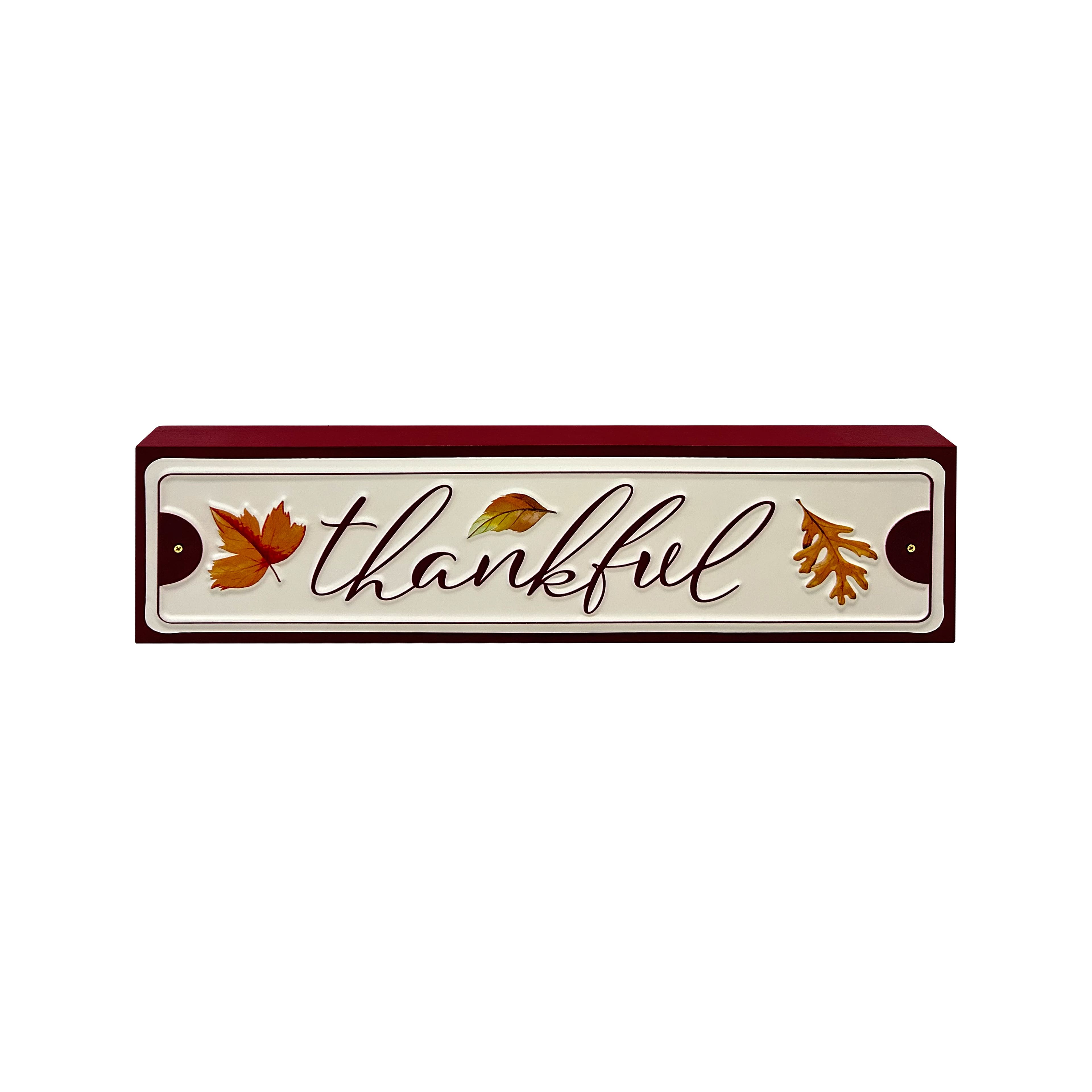 14" Leaf Thankful Tabletop Sign by Ashland®