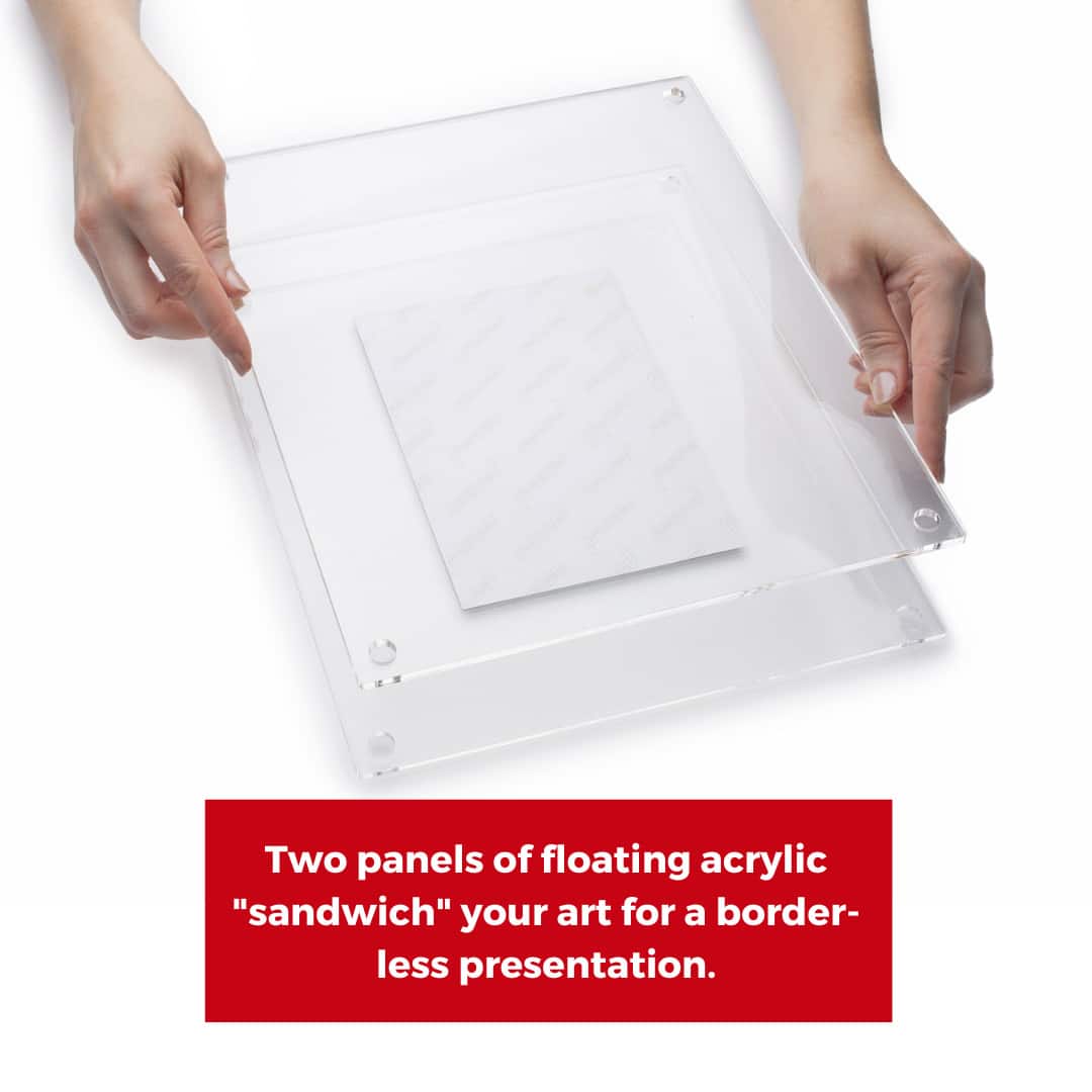 Cool Modern Frames 4 Pack Double Panel Acrylic Float Frames