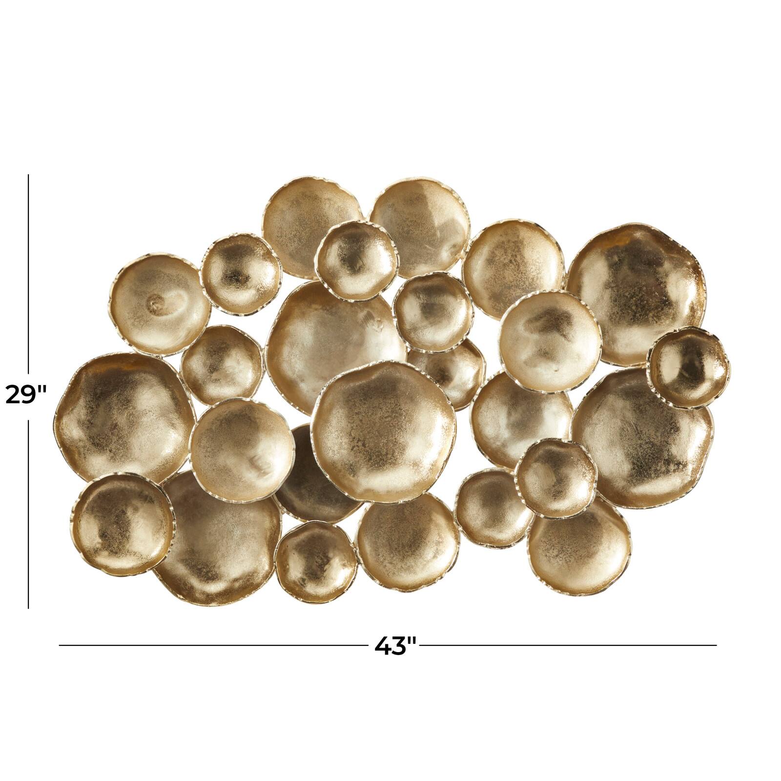Gold Aluminum Modern Wall Decor, 43" x 4" x 29"