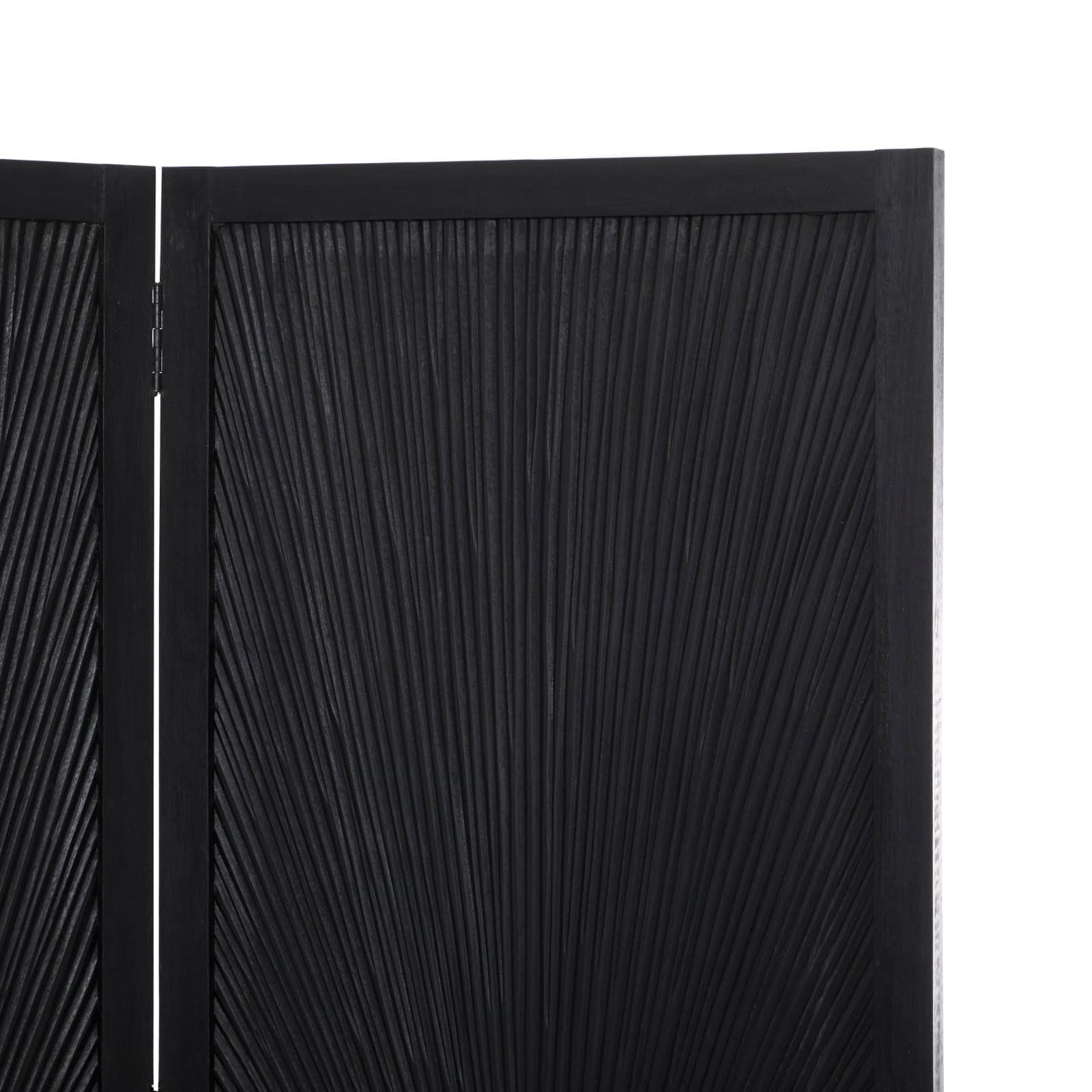 Black Mango Wood Contemporary Room Divider Screen, 70&#x22; x 59&#x22;