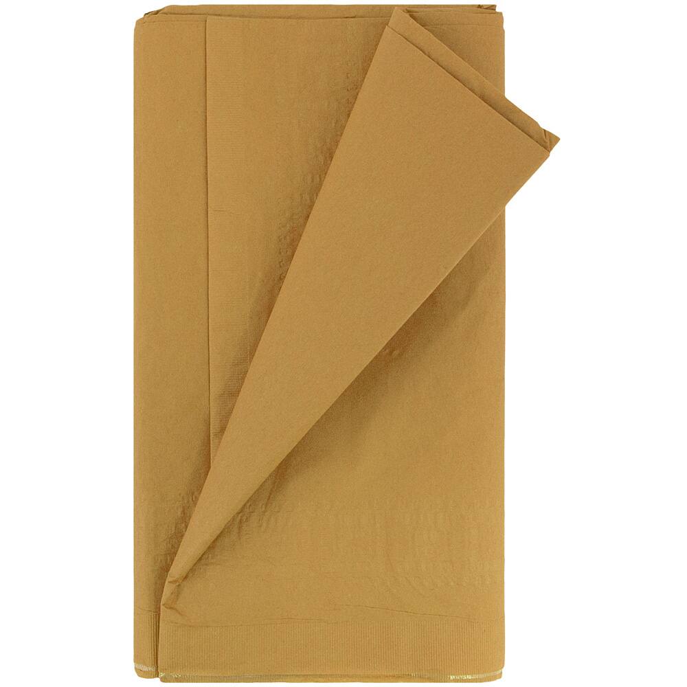 JAM Paper Gold Rectangular Plastic Lined Paper Table Cover, 54" x 108"