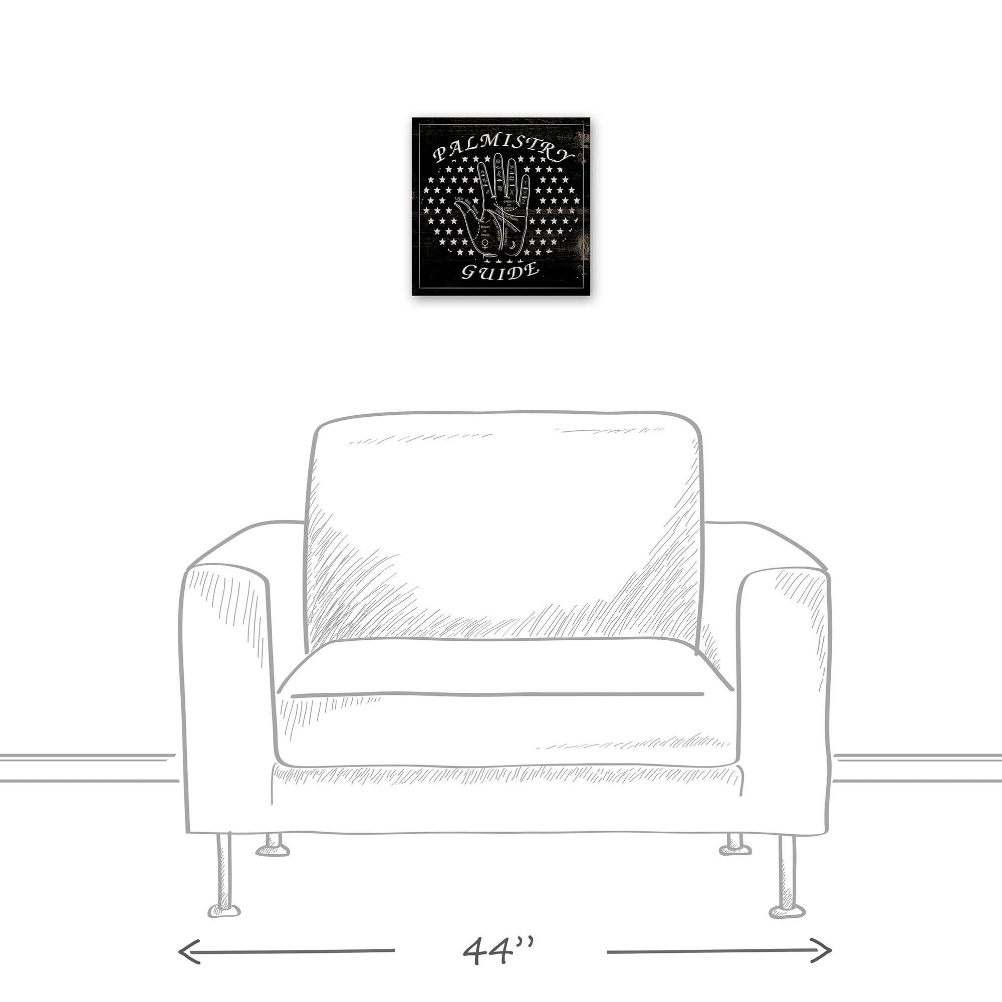 Black Palmistry Guide Canvas Wall Art
