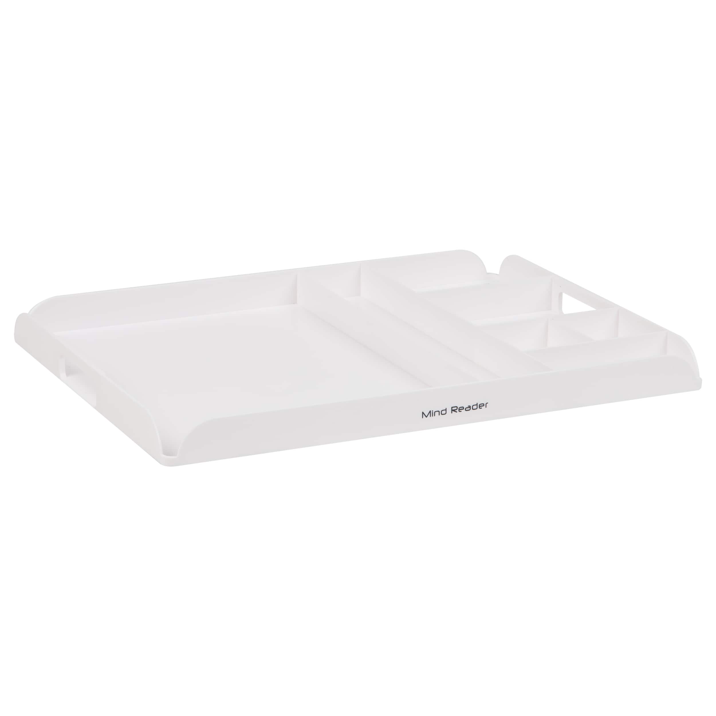 Mind Reader 17.5&#x22; White Coffee Station Serving Tray