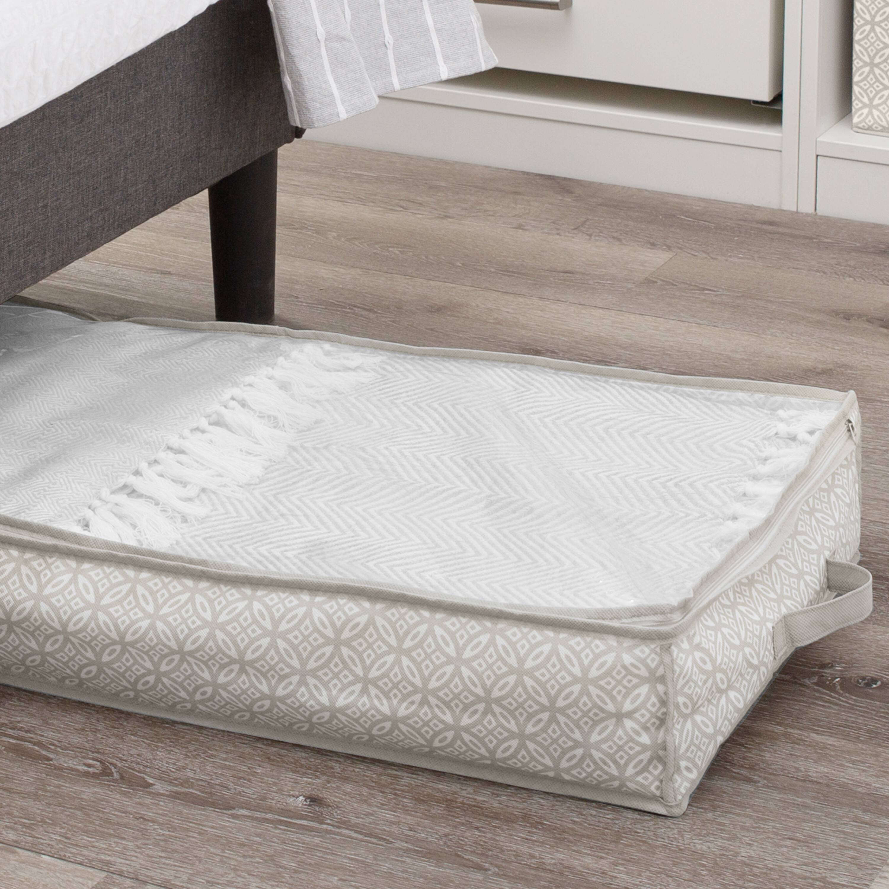 Simplify Gray Boho Under the Bed Storage Bag