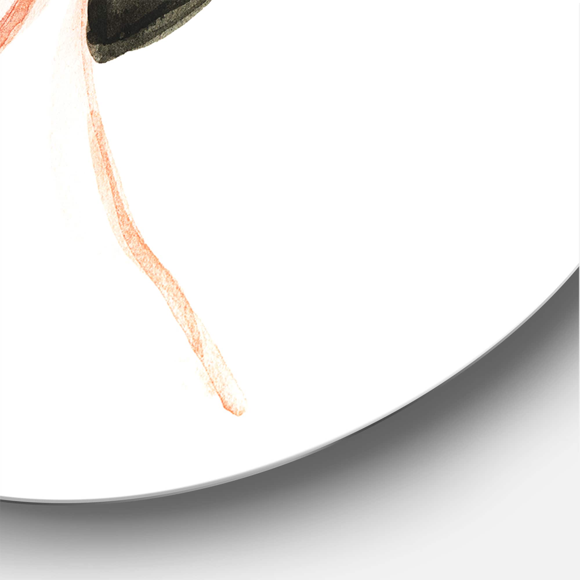 Designart - Red Head Lady In Hat Portrait of Woman - Modern Metal Circle Wall Art