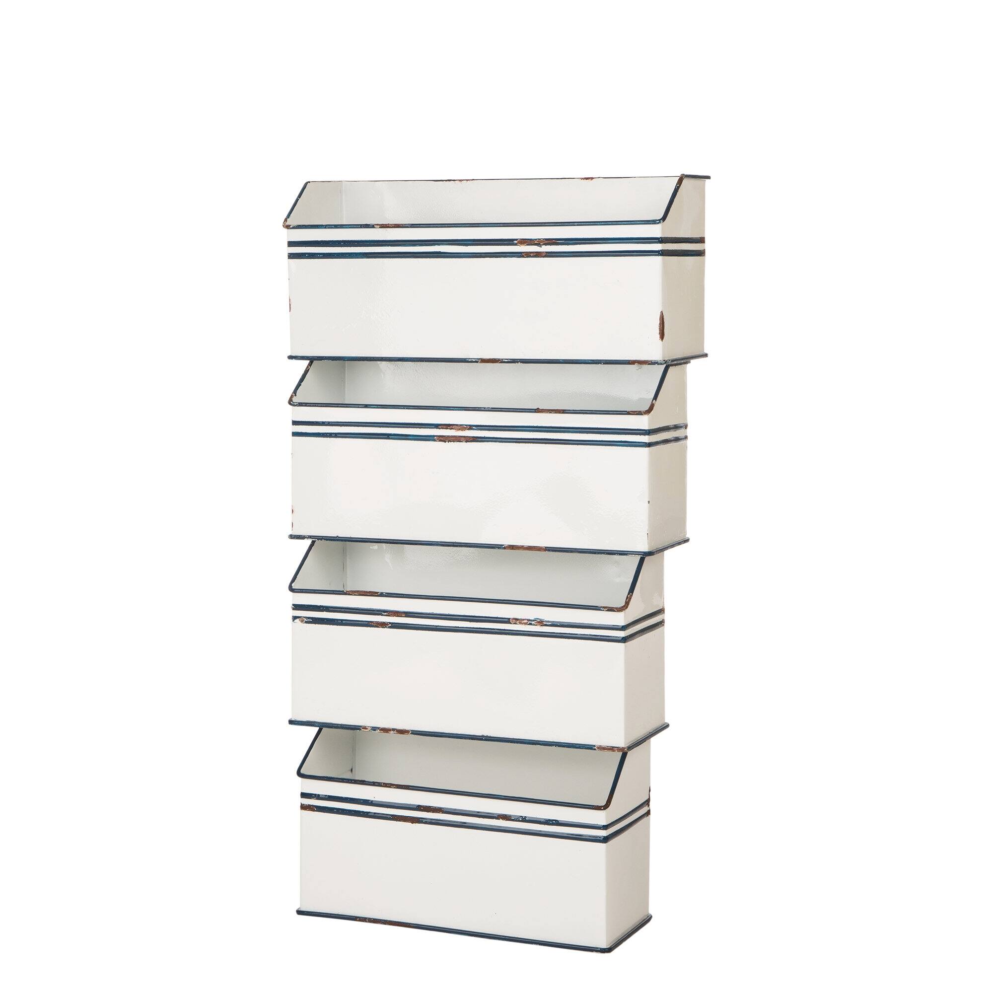 Glitzhome® Farmhouse Metal Enamel 4Tier Basket Shelves Michaels