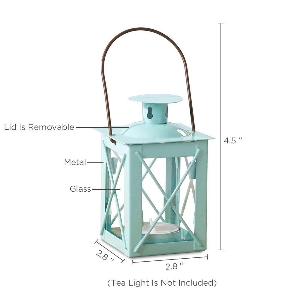 Kate Aspen&#xAE; Luminous Blue Tea Light Holder Lantern, 4ct.